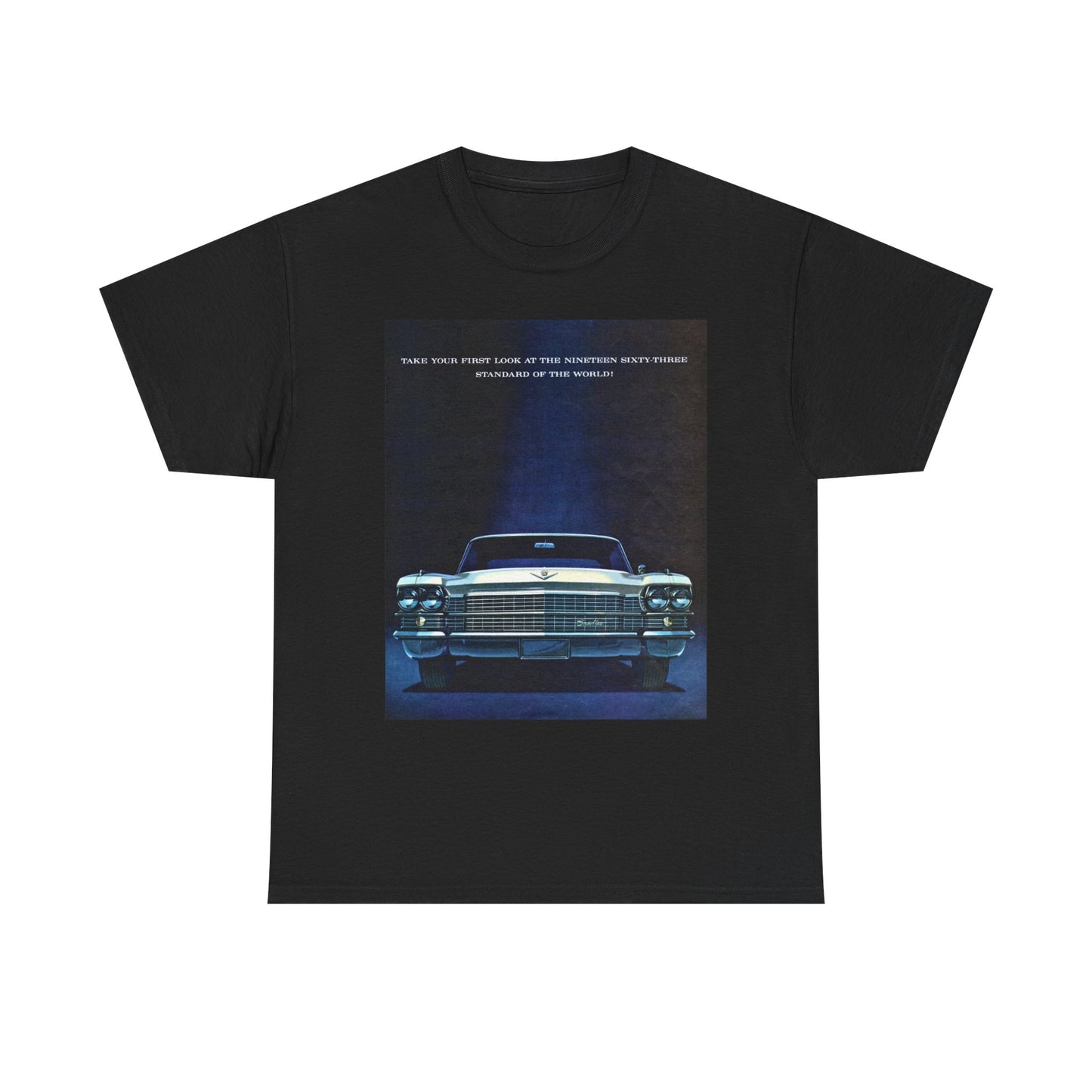 Cadillac Poster Retro Graphic T Shirt Unisex Heavy Cotton Tee