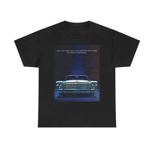 Cadillac Poster Retro Graphic T Shirt Unisex Heavy Cotton Tee