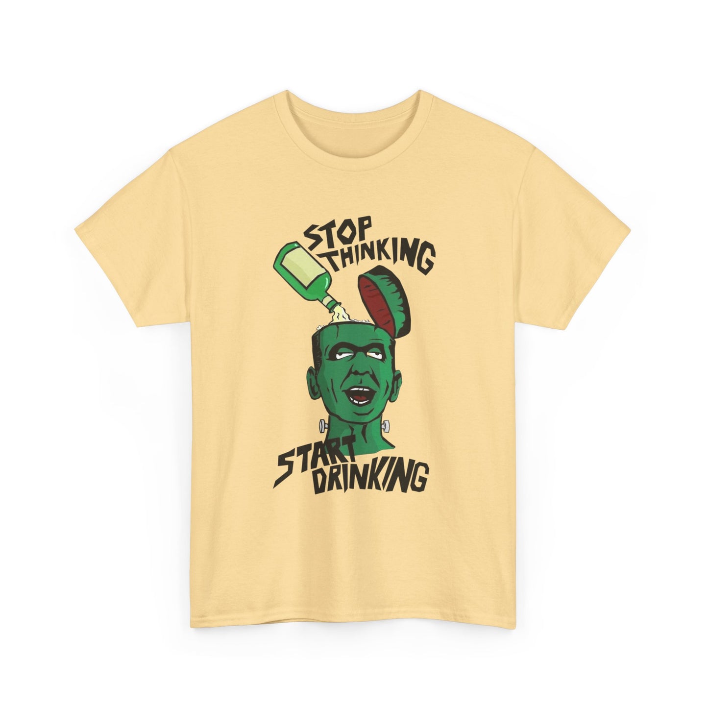Stop Thinking Start Drinking Funny Graphic T Shirt NEW ADULT Tee