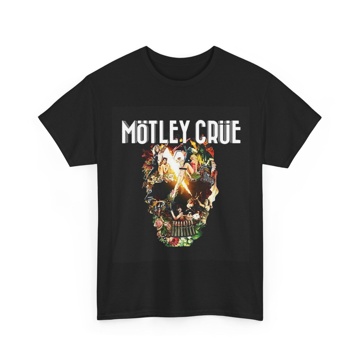 Motley Crue vintage skull graphic tee retro rock Unisex Heavy Cotton Tee