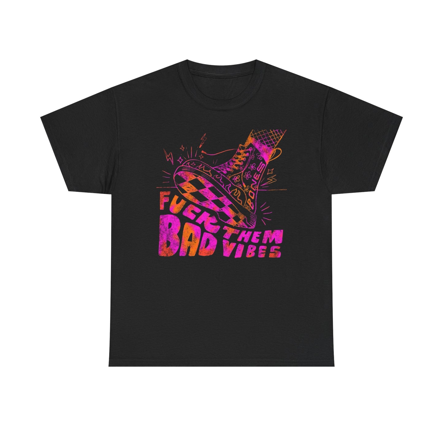 No Bad Vibes Graphic T-Shirt Unisex Heavy Cotton Tee Gift