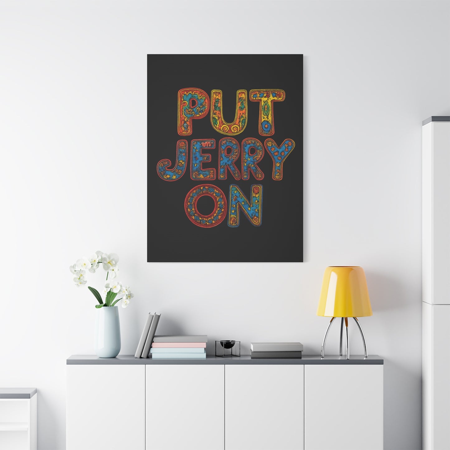 Jerry Garcia Painting Grateful Dead Matte Canvas, Stretched, 1.25"