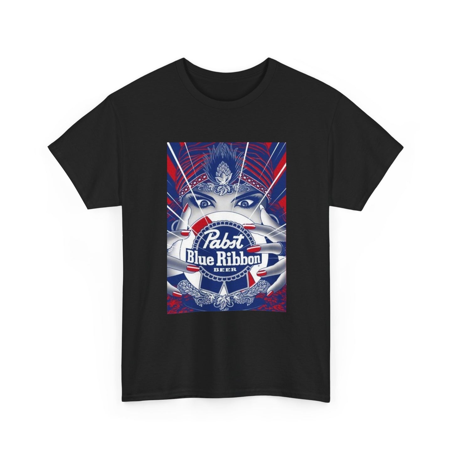 Pabst Blue Ribbon Tshirt Vintage Poster Beer American Unisex Heavy Ad