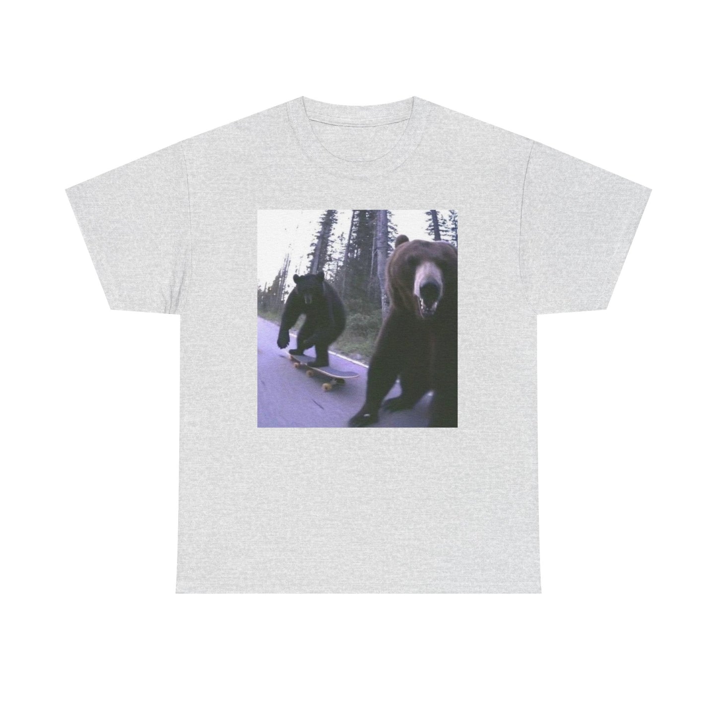 Bear Thrashing Skateboarding Graphic T-Shirt Unisex Heavy Cotton Tee NEW
