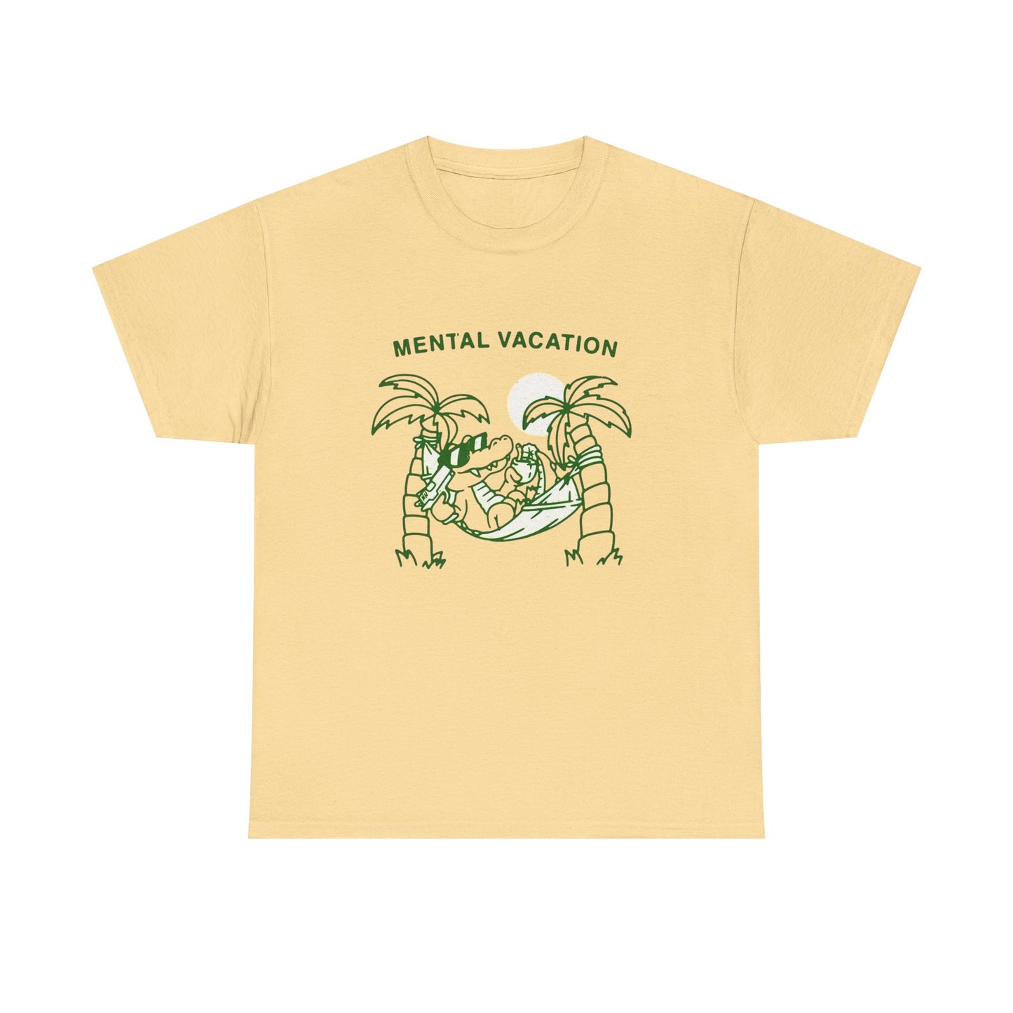 Mental Vacation Funny Graphic T Shirt Unisex Heavy Cotton Tee Gift