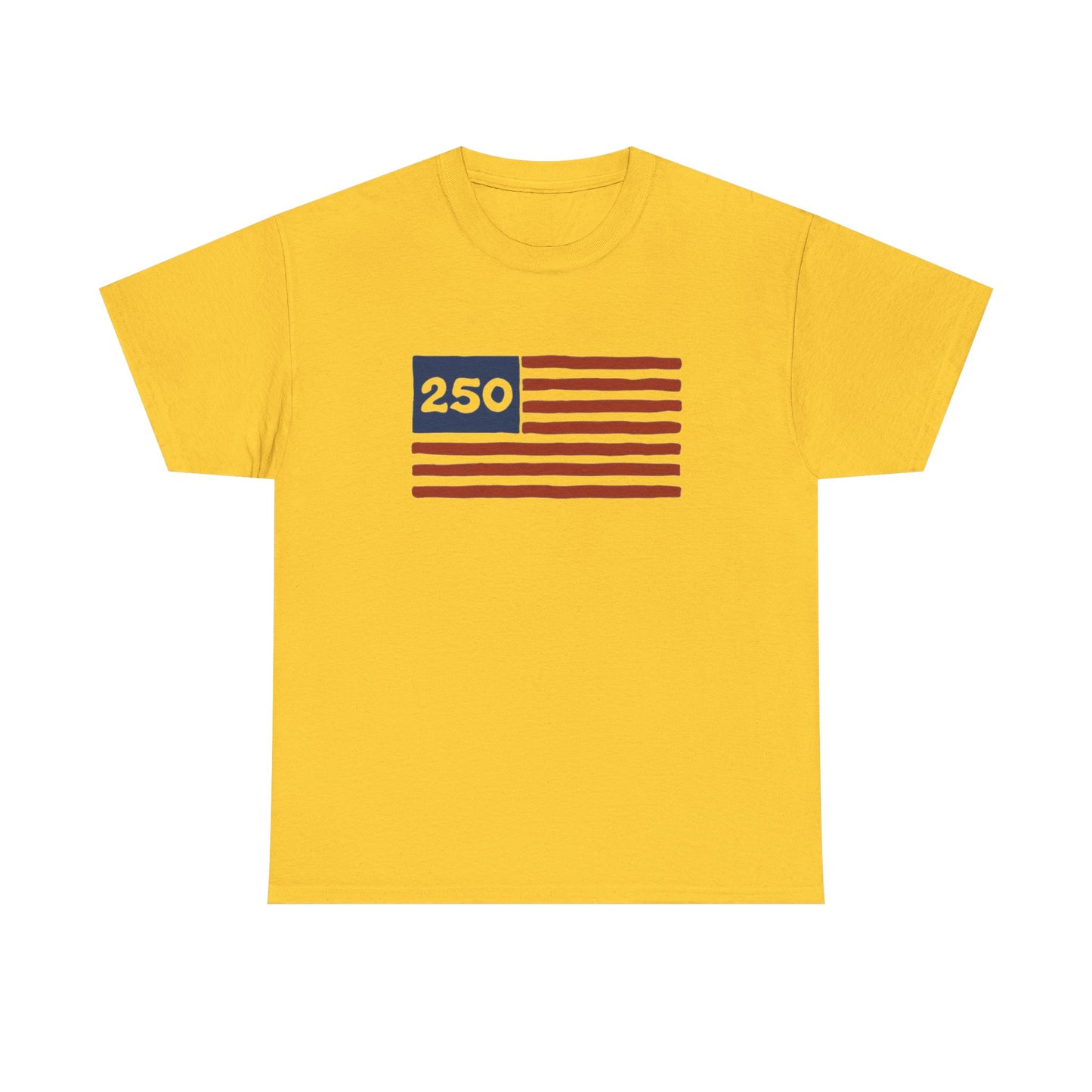 USA 250 American Flag Retro Graphic T Shirt Regular Men's Heavy Cotton Tee