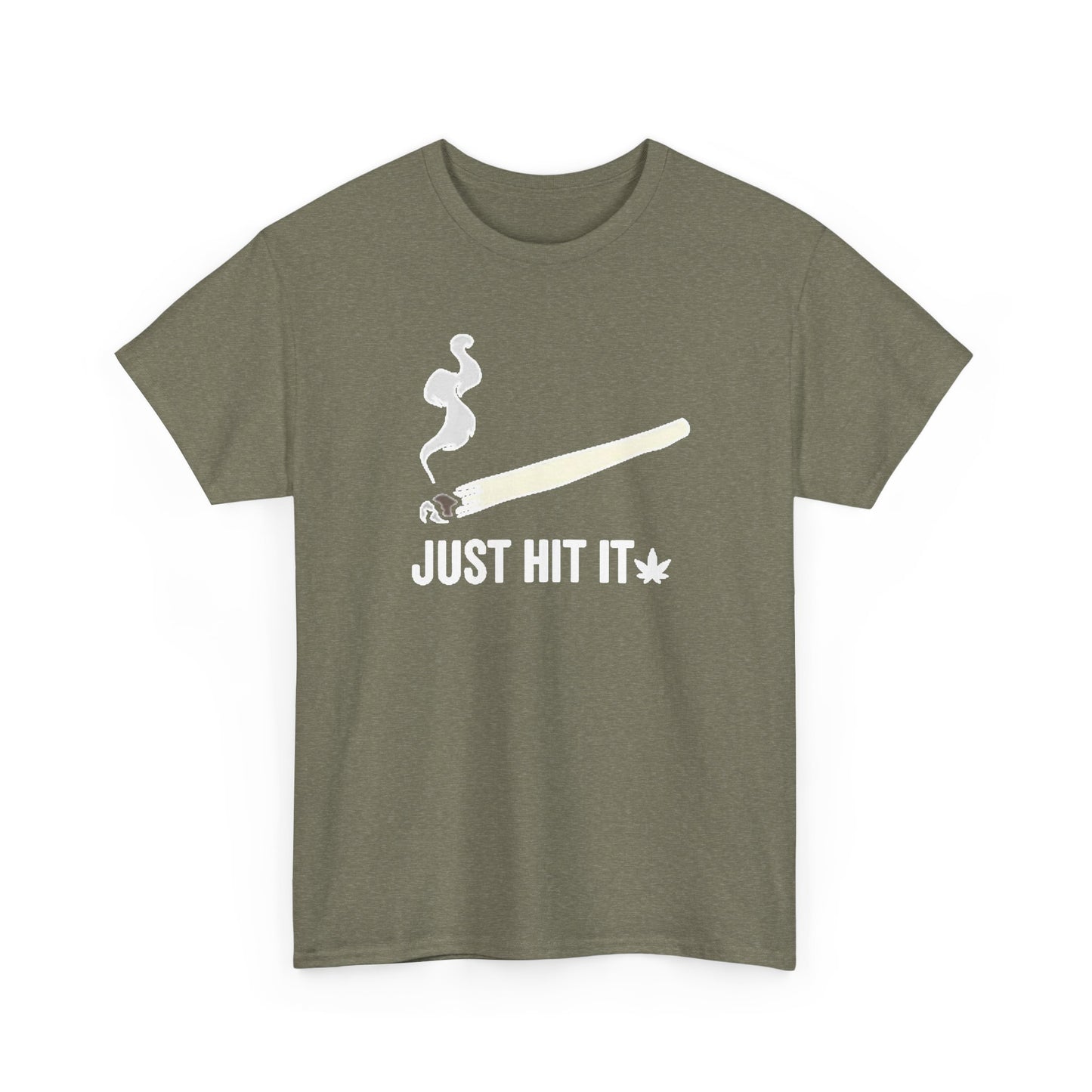 Just Hit It Graphic T Shirt Funny Joint Pot Unisex Heavy Cotton Tee