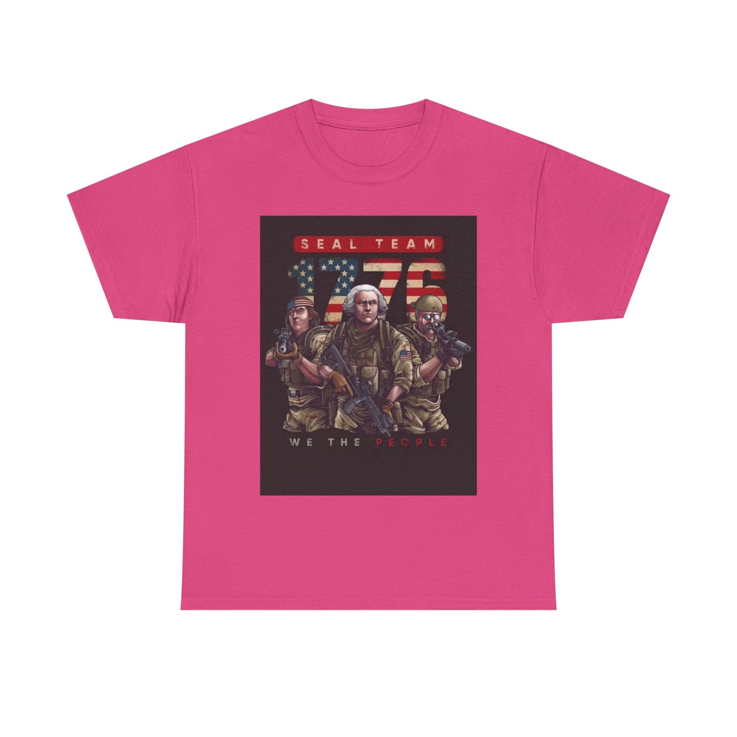 Navy Seals Team Tshirt 1776 America July 4th Flag Unisex Heavy Cotton Tee