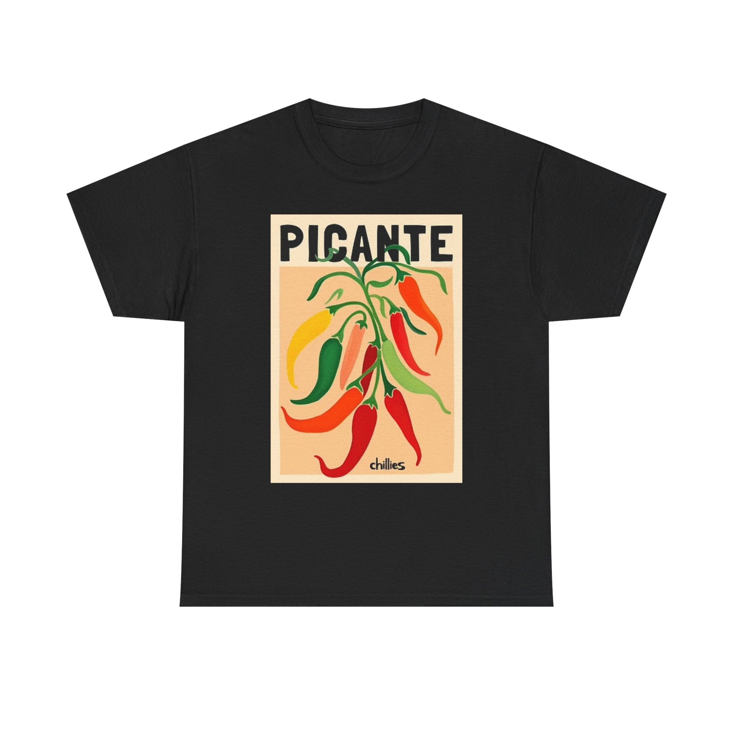 Picante Spicy Graphic T Shirt Mexican Retro Chef Unisex Heavy Cotton Tee