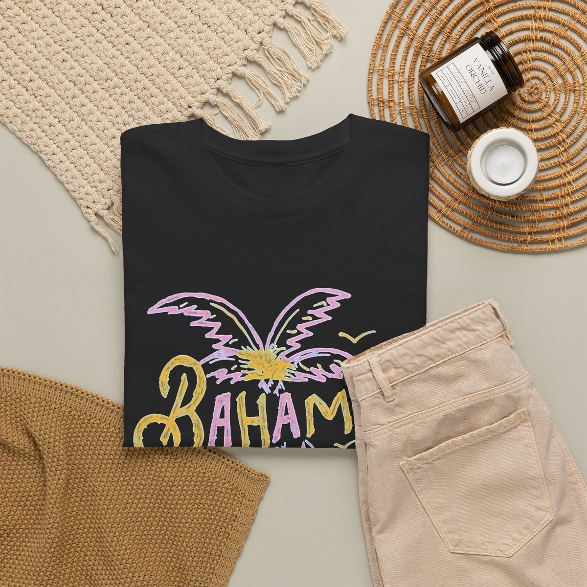 Bahamas Palm Tree Graphic T-Shirt Men's Graphic Tee