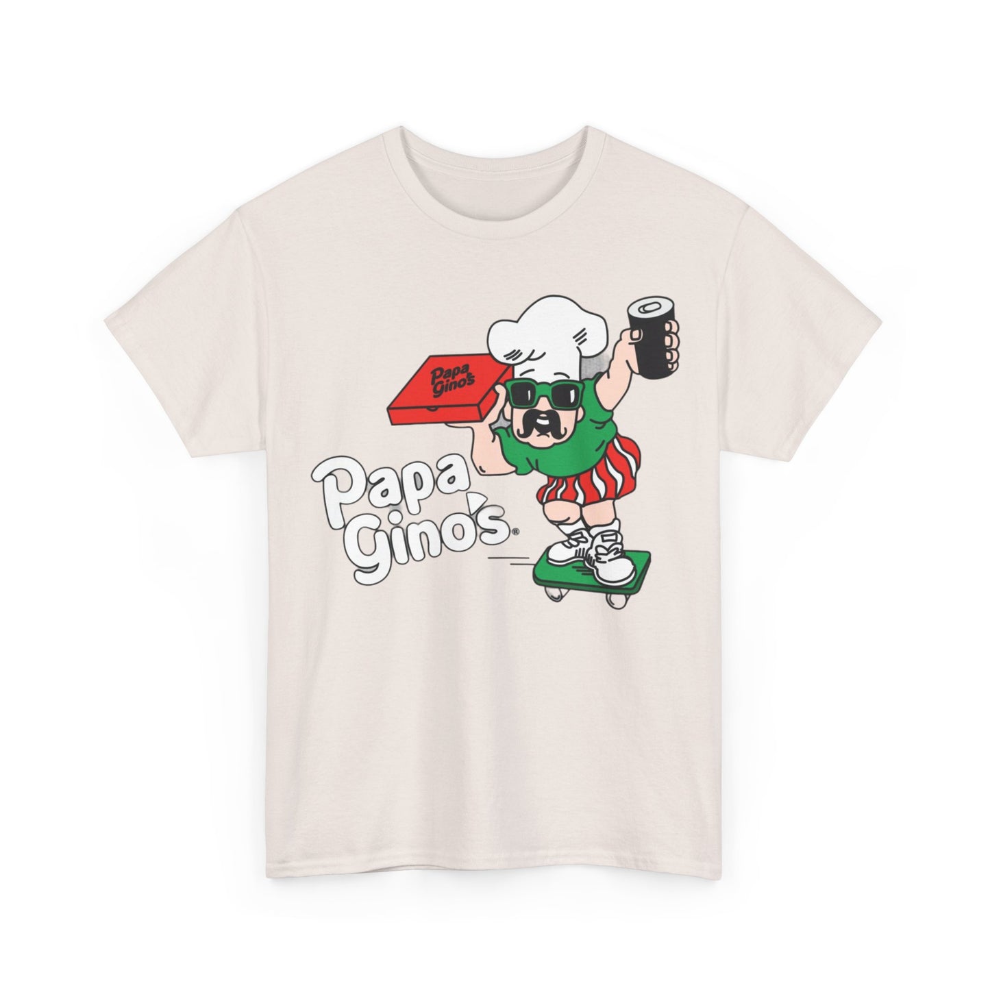 Papa Ginos Shirt Retro Logo Boston New England Pizza Unisex Heavy Cotton Tee
