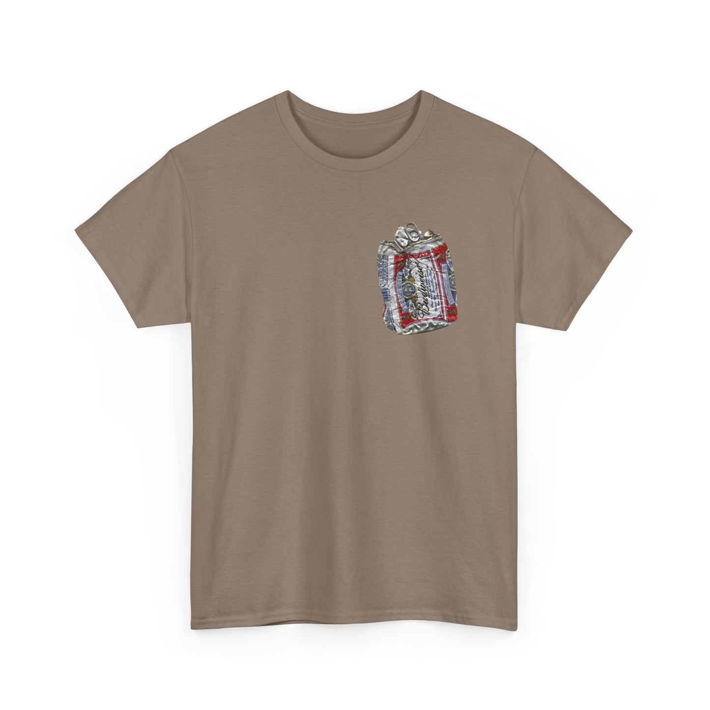 Crushed 90s Bud Can Vintage Nostalgic Beers Graphic T Shirt Unisex Heavy Cotton