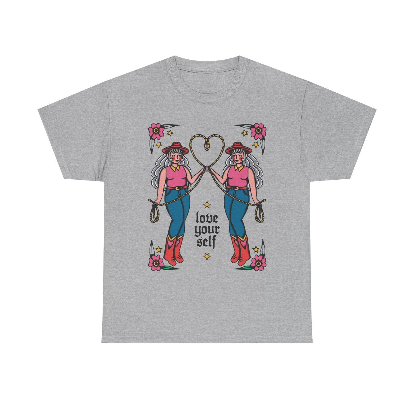 Love Yourself Cowgirl Graphic T-Shirt Unisex Heavy Cotton Tee Gift NEW