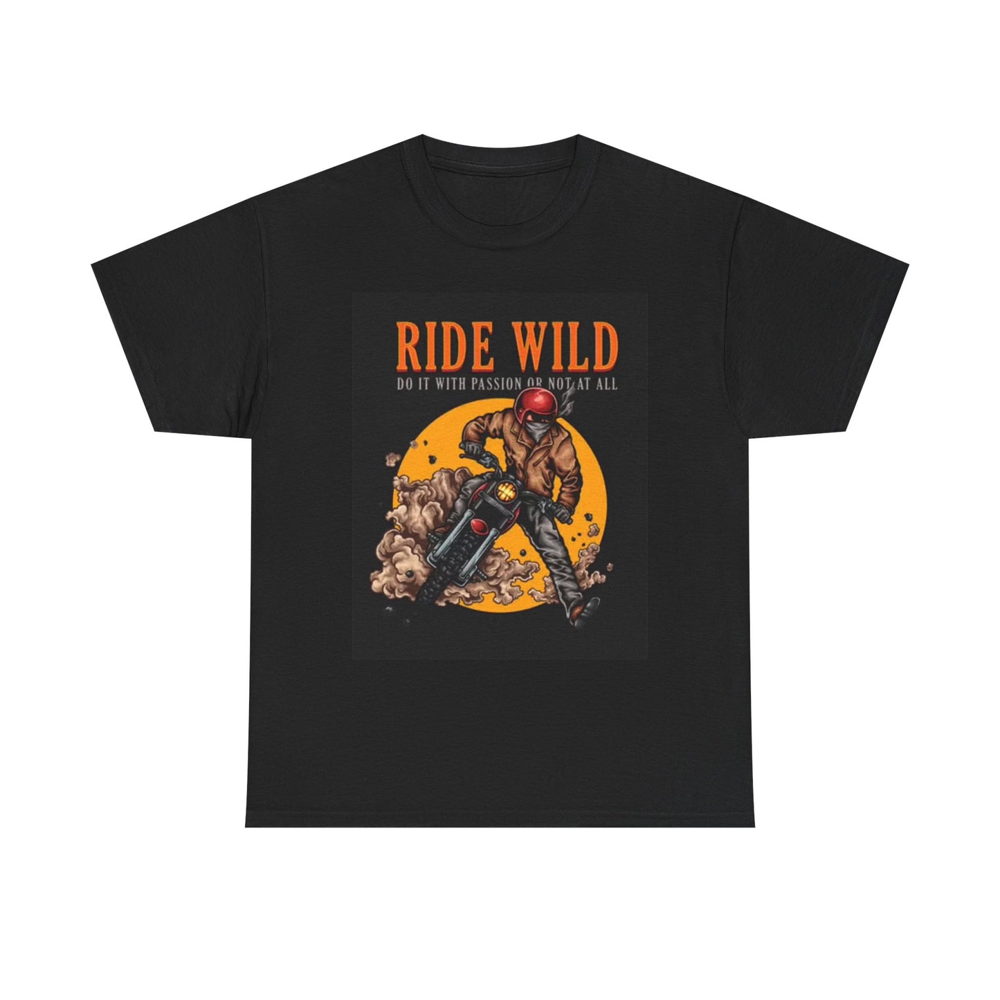 Ride Wild Motorcycle Graphic T Shirt Harley Vintage Unisex Heavy Cotton Tee