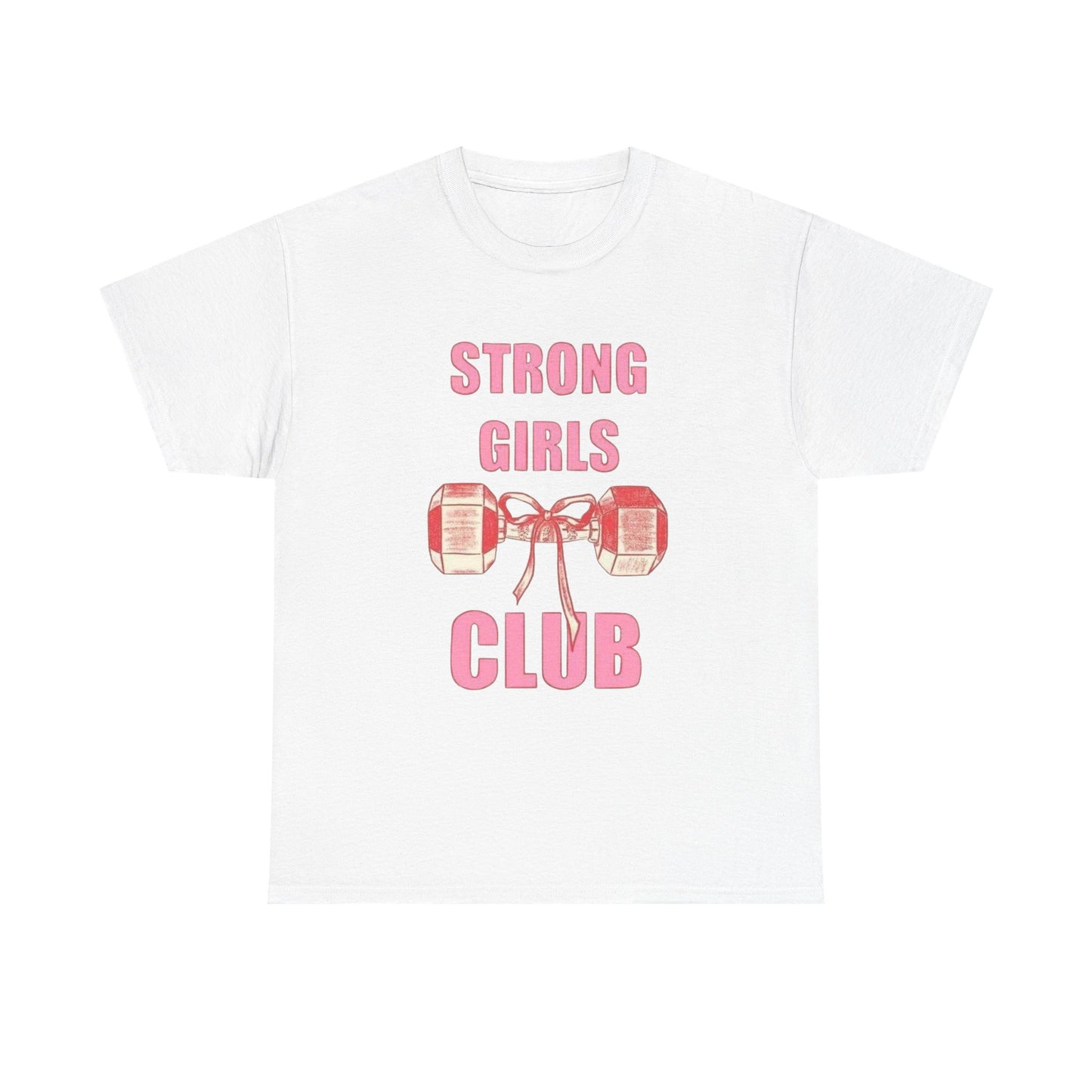 Strong Girls Club T-Shirt | Dumbbell Graphic, Pink Fitness Tee