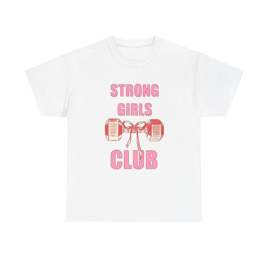Strong Girls Club T-Shirt | Dumbbell Graphic, Pink Fitness Tee