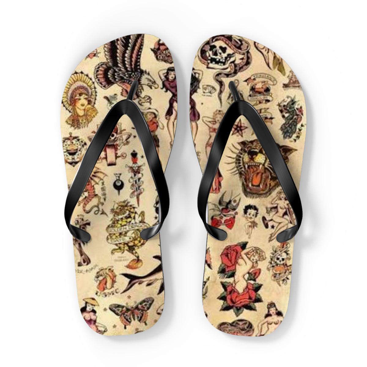 Sailor Jerry Sandals, Beach Shoes, Vacation Flip Flops, Pool Slides, Comfortable