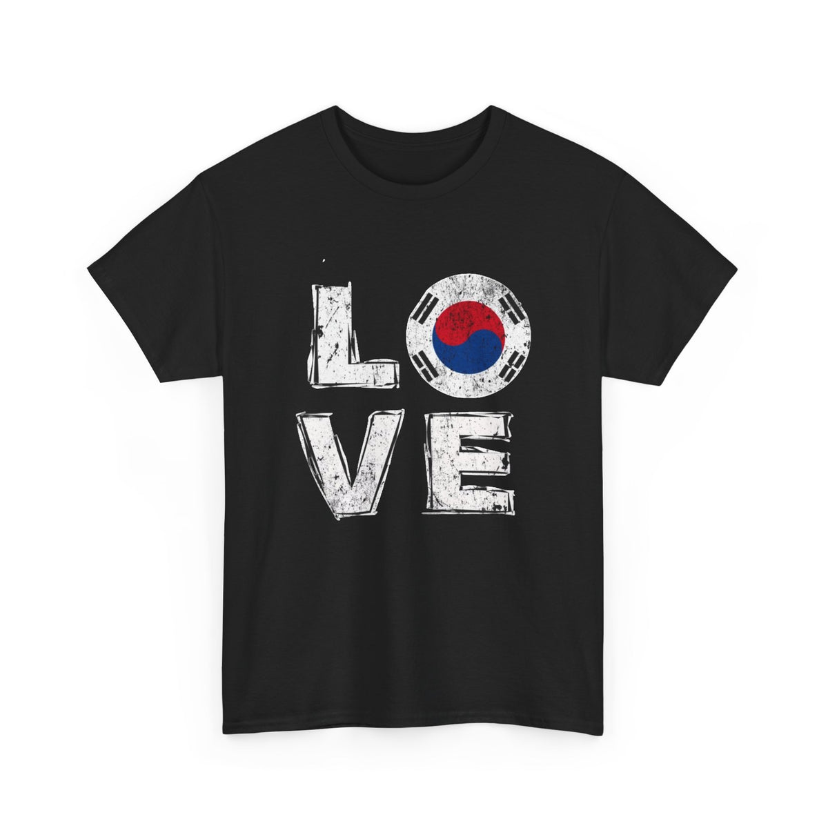 Love South Korea Graphic T Shirt Men's Heavy Cotton Tee