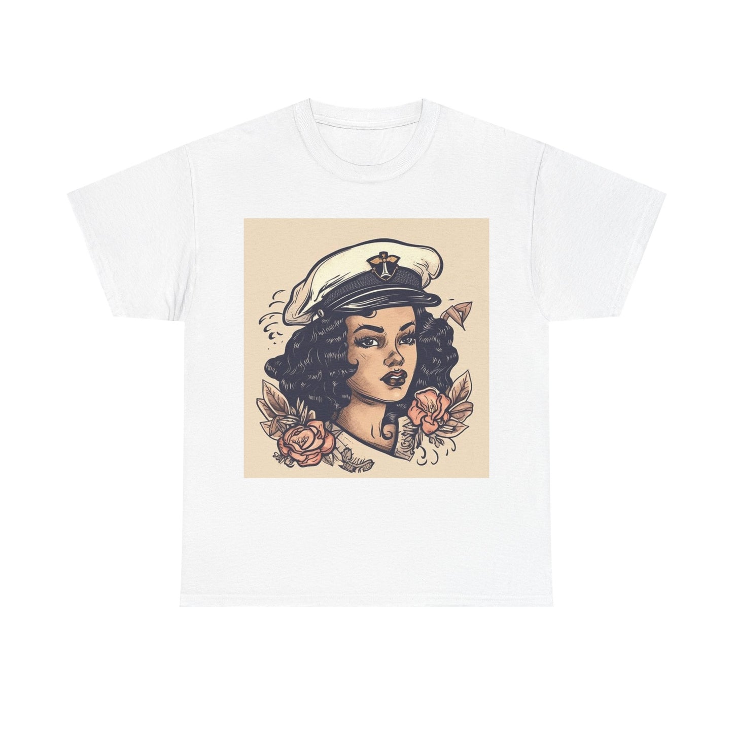 Sailor Jerry Tshirt Vintage Navy Tattoos Sailor Retro Unisex Heavy Cotton Tee 50