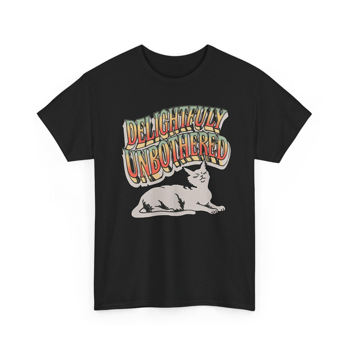 Delightfully Unbothered Cat Graphic T-Shirt Men's Graphic Tee