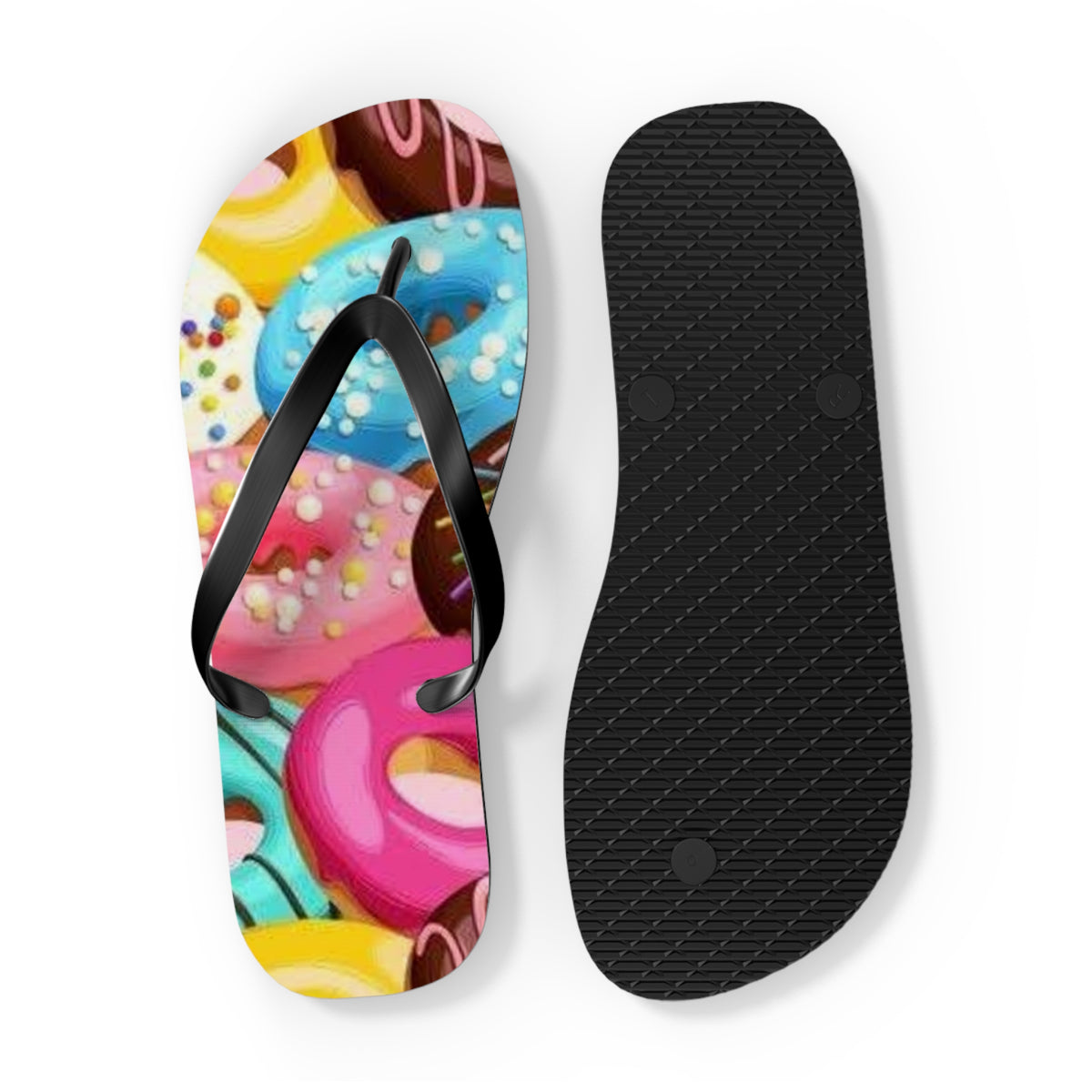 Donut Summer Sandals, Beach Shoes, Vacation Flip Flops, Pool Slides, Comfortable