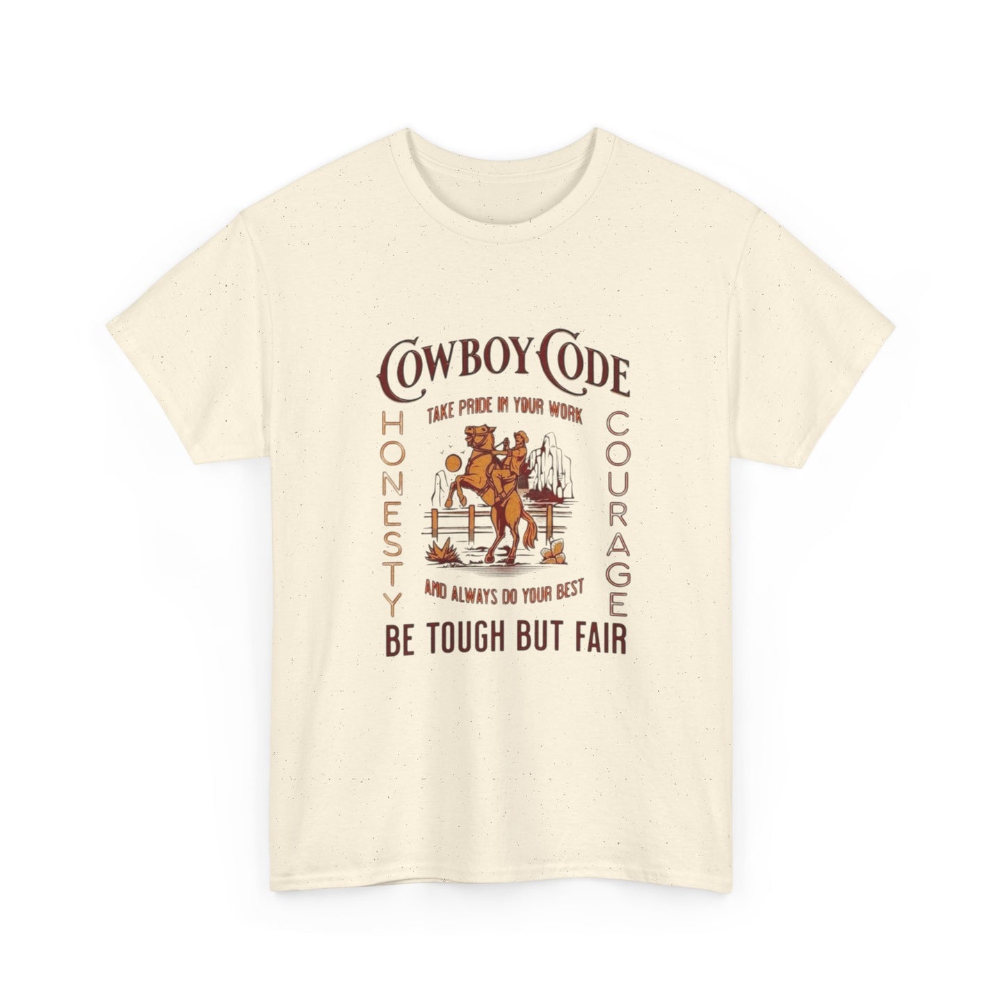 Cowboy Code Graphic T Shirt Unisex Heavy Cotton Tee