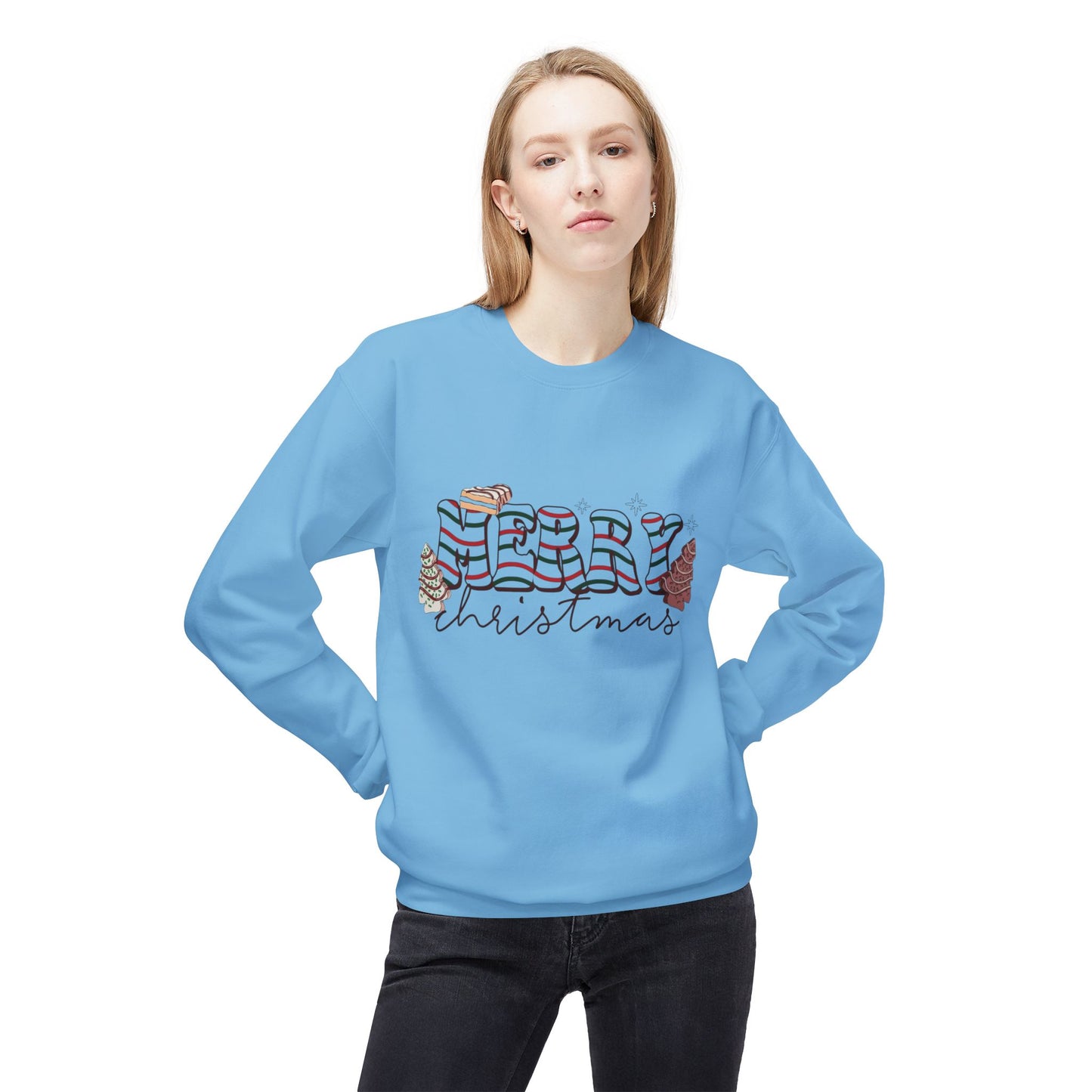 Christmas Tree Cakes Sweater Funny NEW Unisex Fleece Crewneck Sweatshirt