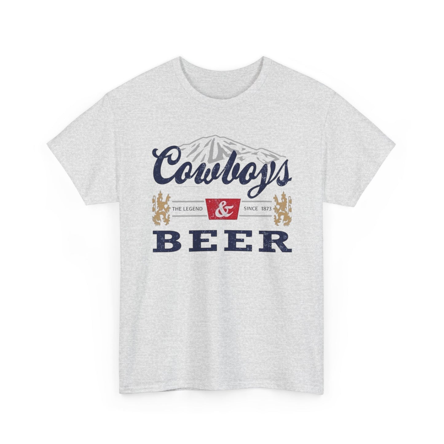 Cowboys And Beer Graphic T Shirt ALL SIZES Tee Unisex Heavy Cotton