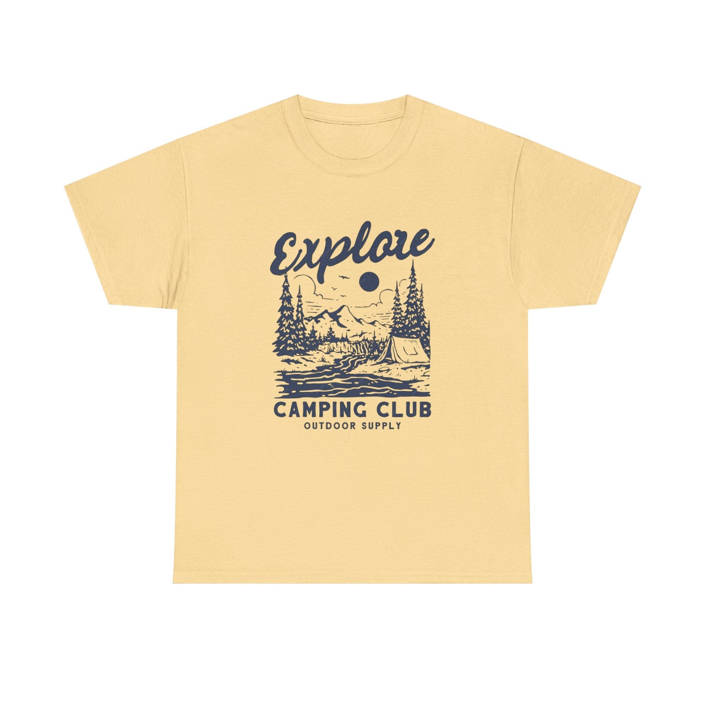 Explore Camping Club Graphic T Shirt Unisex Heavy Cotton Tee
