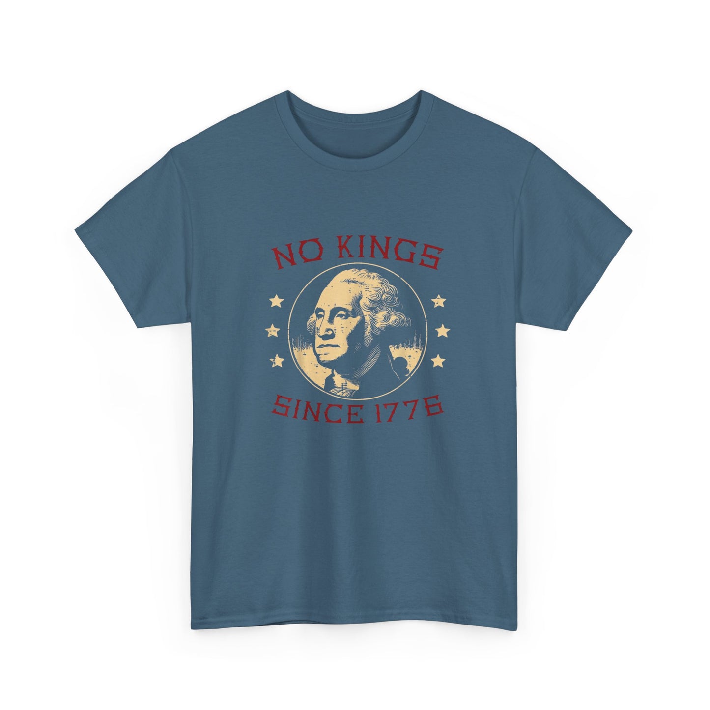 No Kings Since 1776 Ben Franklin Graphic T Shirt Unisex Heavy Cotton Tee NEW