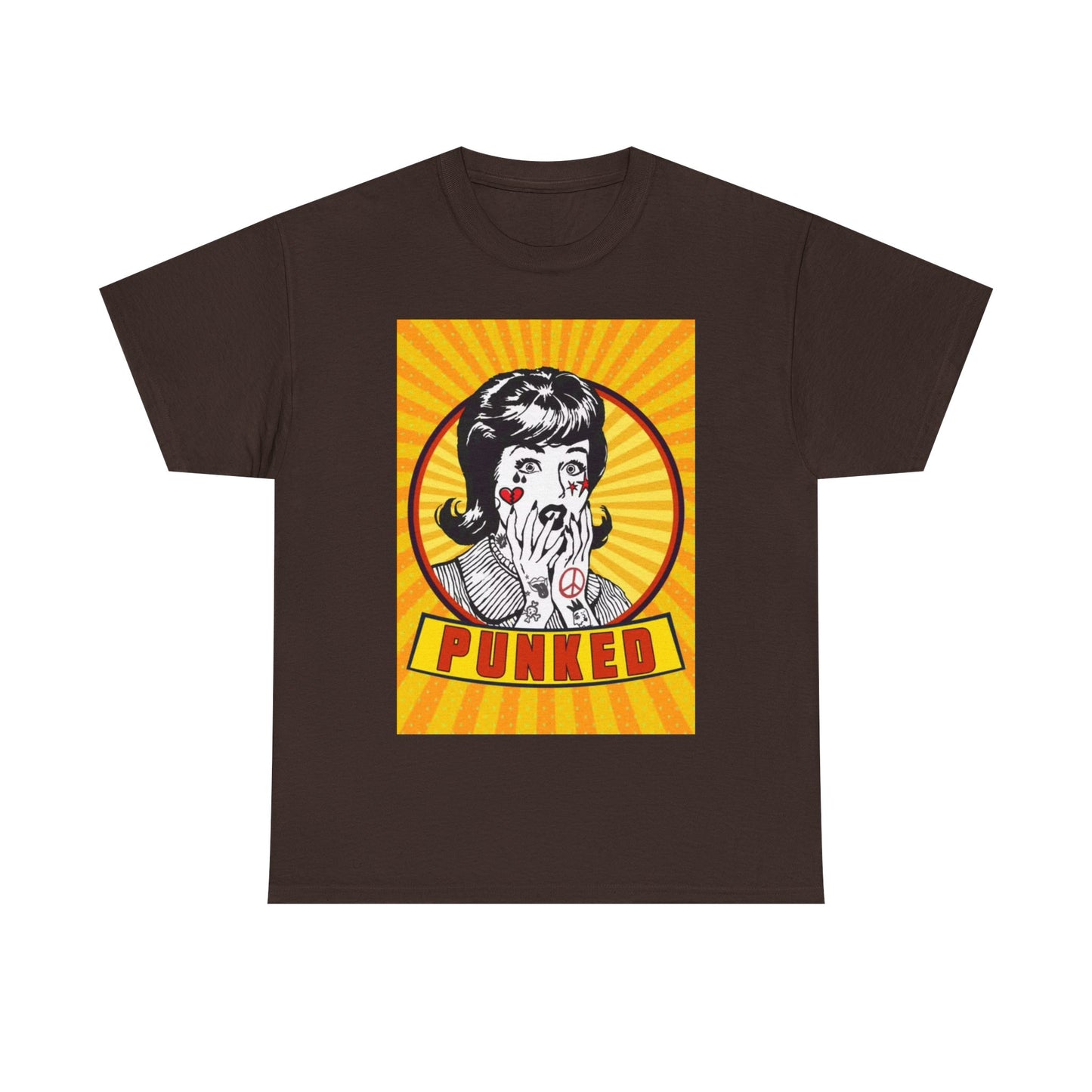 Punked Tshirt Funny Graphic Tattoos 50s Retro Gift Unisex Heavy Cotton Tee