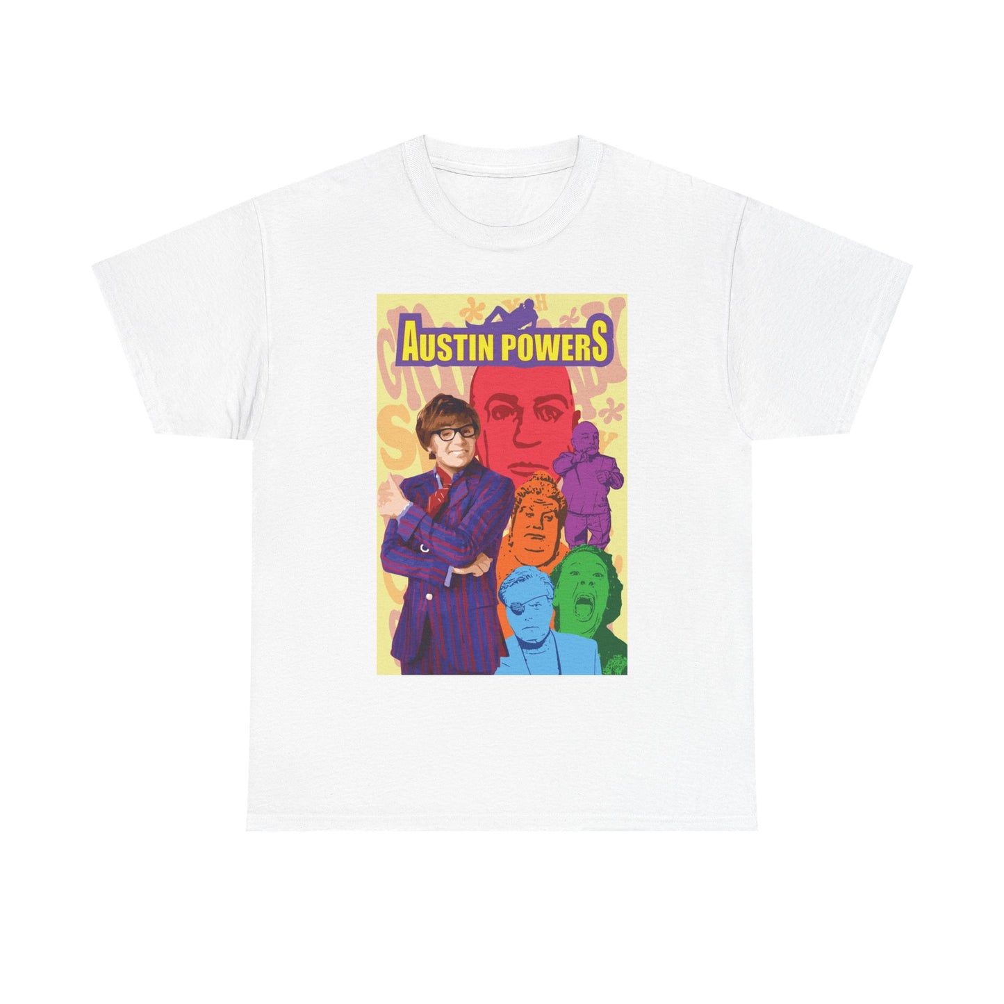 Austin Powers Shirt Vintage Movie Poster Funny Comedy Unisex Heavy Cotton Tee