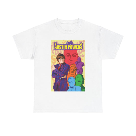 Austin Powers Shirt Vintage Movie Poster Funny Comedy Unisex Heavy Cotton Tee