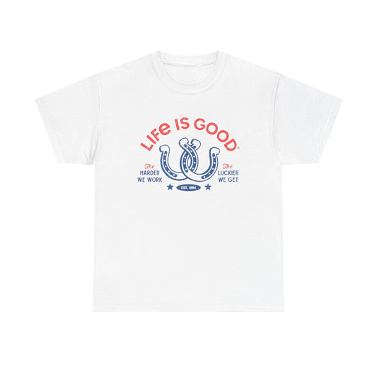Life Is Good The Cowboy Graphic T Shirt ADULT NEW Heavy Cotton Tee