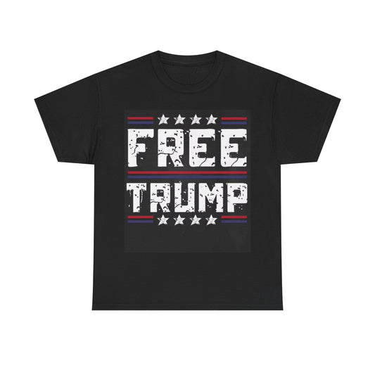 Free Trump T-shirt Mugshot American President USA Unisex Heavy Cotton Tee