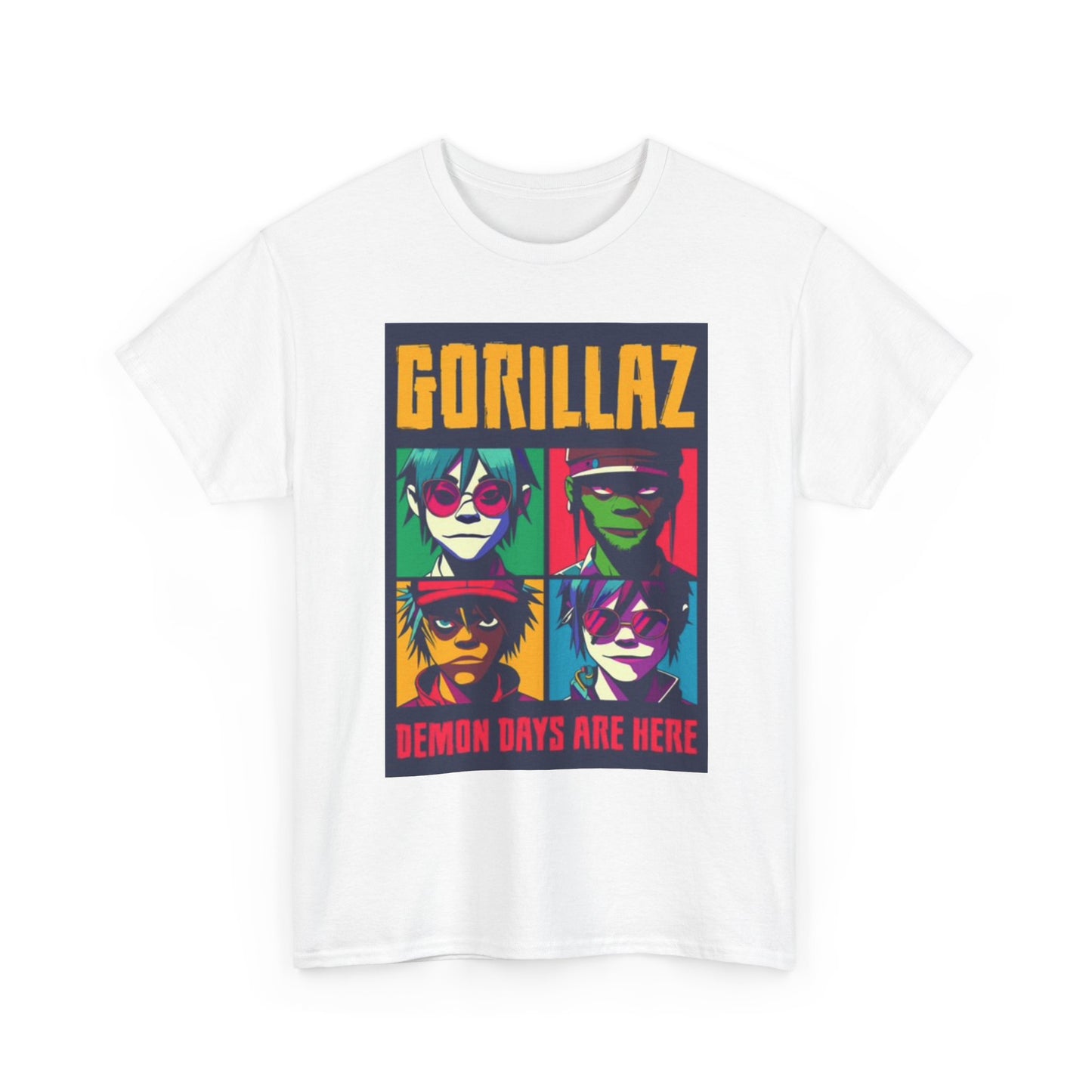 Gorillaz Graphic T Shirt Retro Rock Merch Poster Unisex Heavy Cotton Tee
