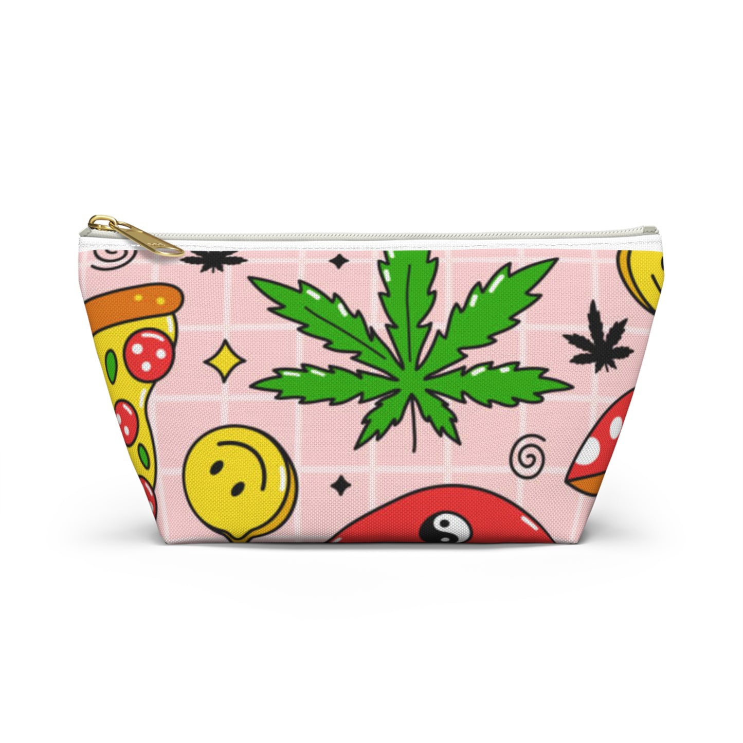90s Weed Funny Graphic Travel Bag Multi ColorAccessory Pouch w T-bottom