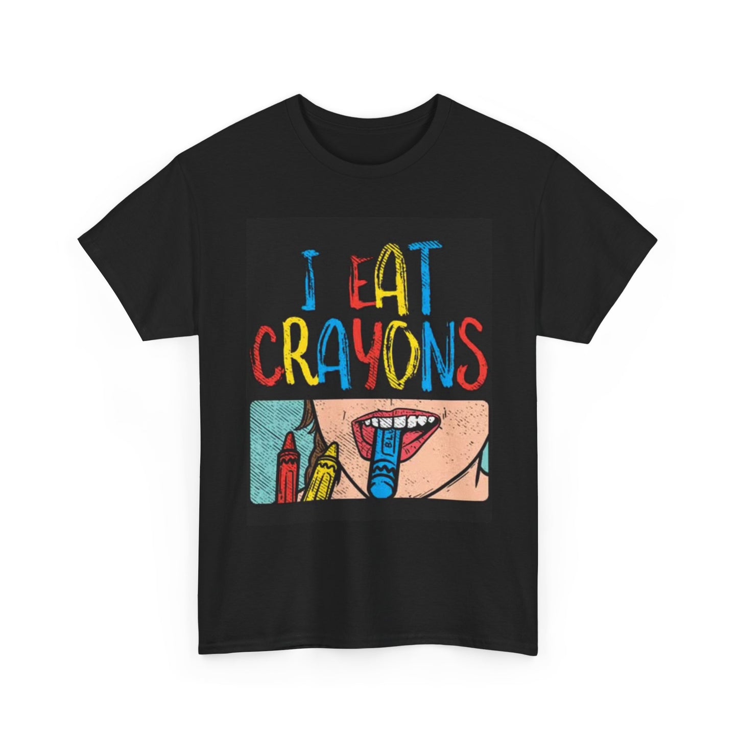 I Eat Crayons Graphic T Shirt Funny Vintage Grilled Cheese Unisex Heavy Cotton
