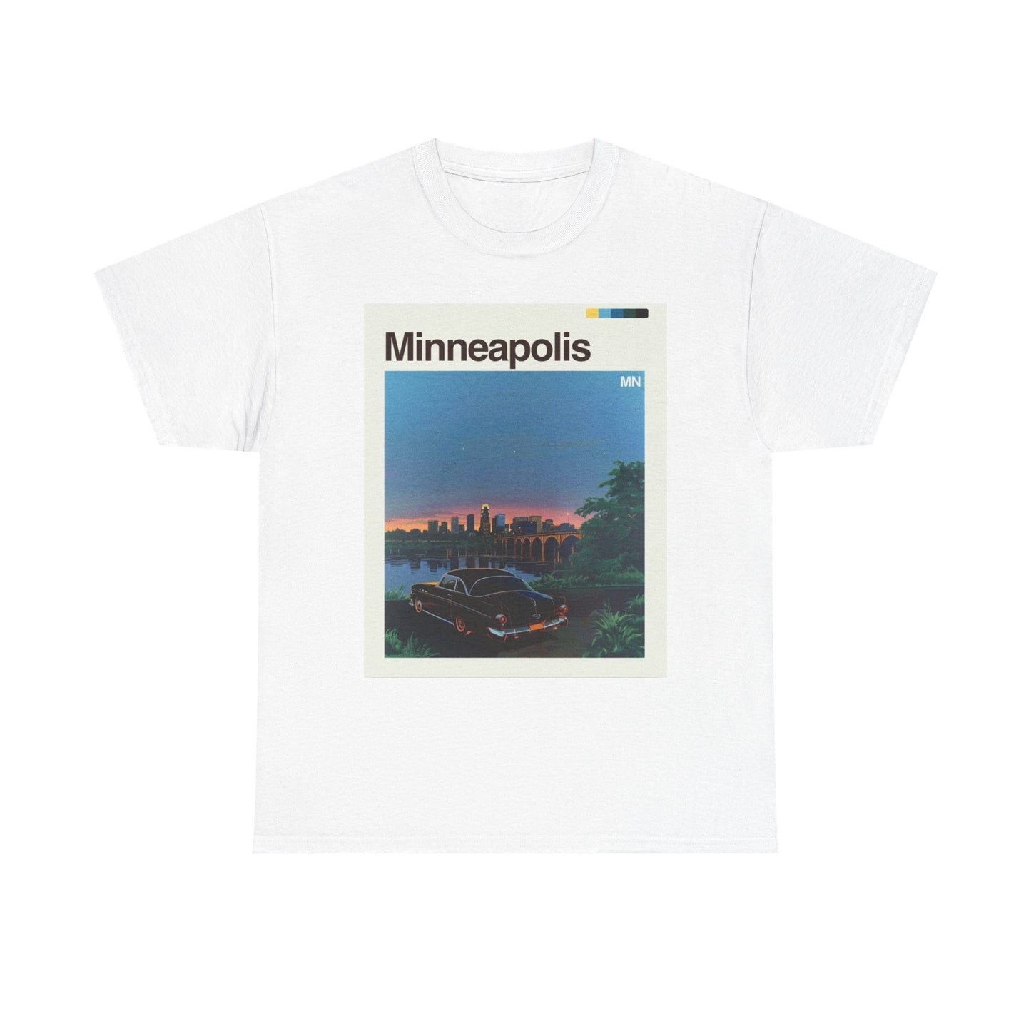 Minneapolis Skyline Graphic T Shirt Cotton Tee Apparel New