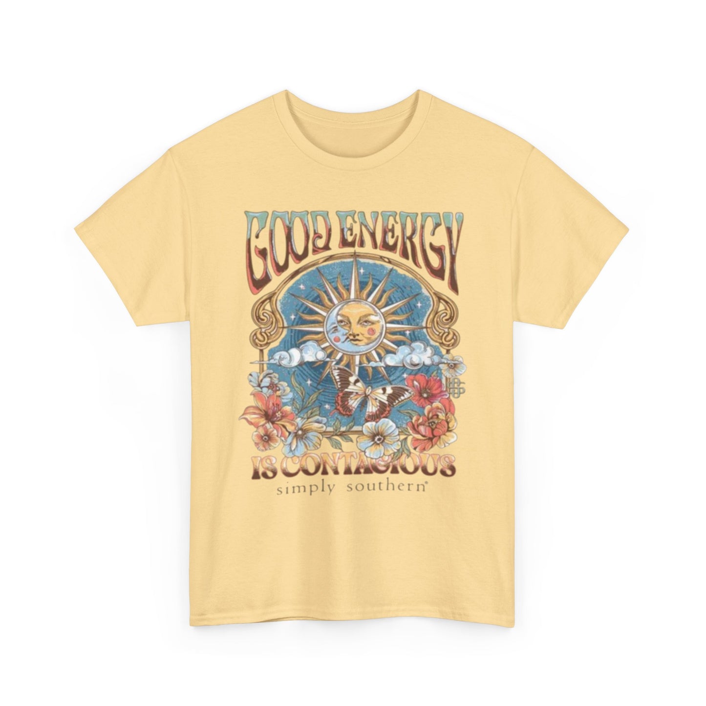 Good Energy Is Contagious Graphic T-Shirt Unisex Heavy Cotton Tee Gift NEW