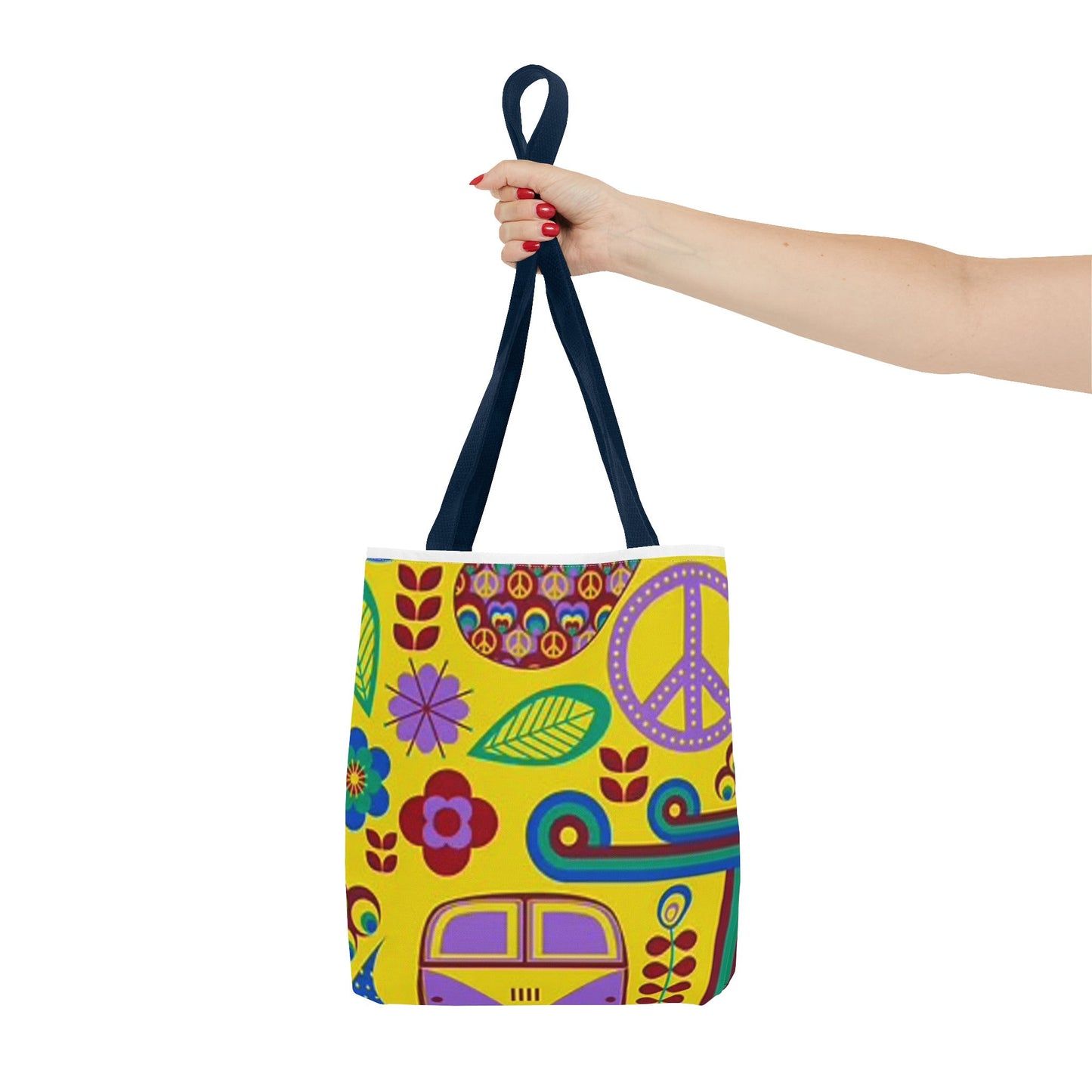 Peace And Love Multi Color BRAND NEW MODERN Tote Bag (AOP)