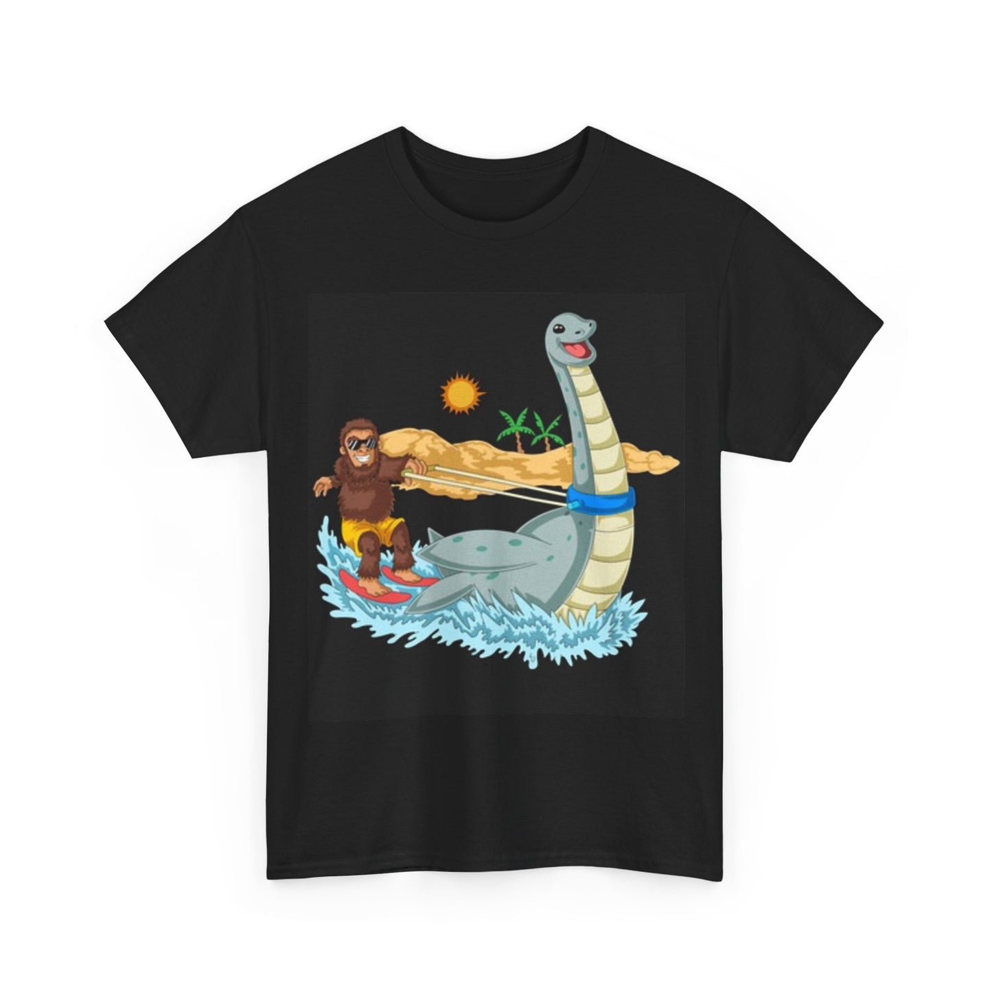 Sasquatch Wake boarding Monster Shirt Funny Graphic Beach Unisex Heavy Cotton
