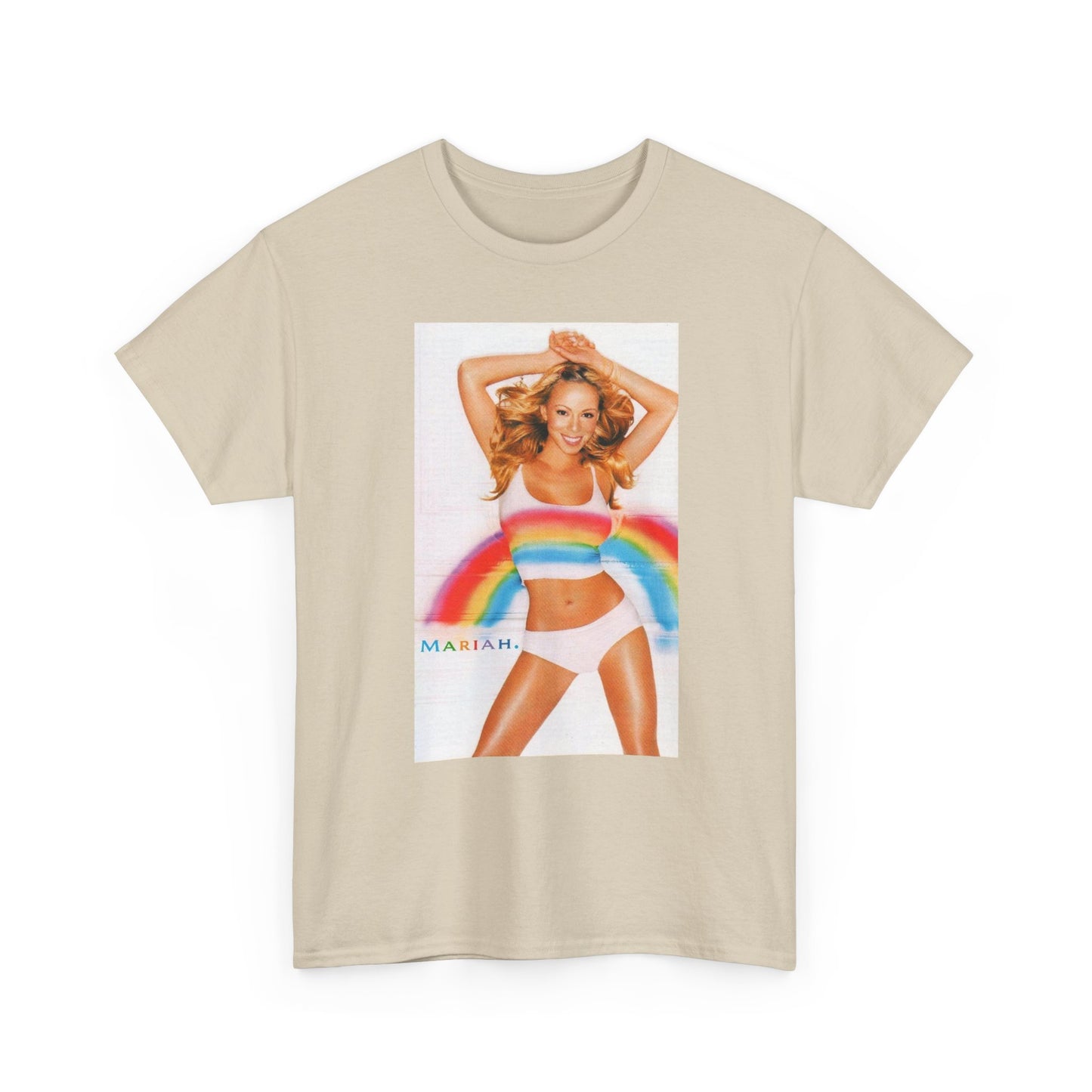Mariah Carey T-shirt vintage Adam Sandler retro rainbow Unisex Heavy Cotton Tee