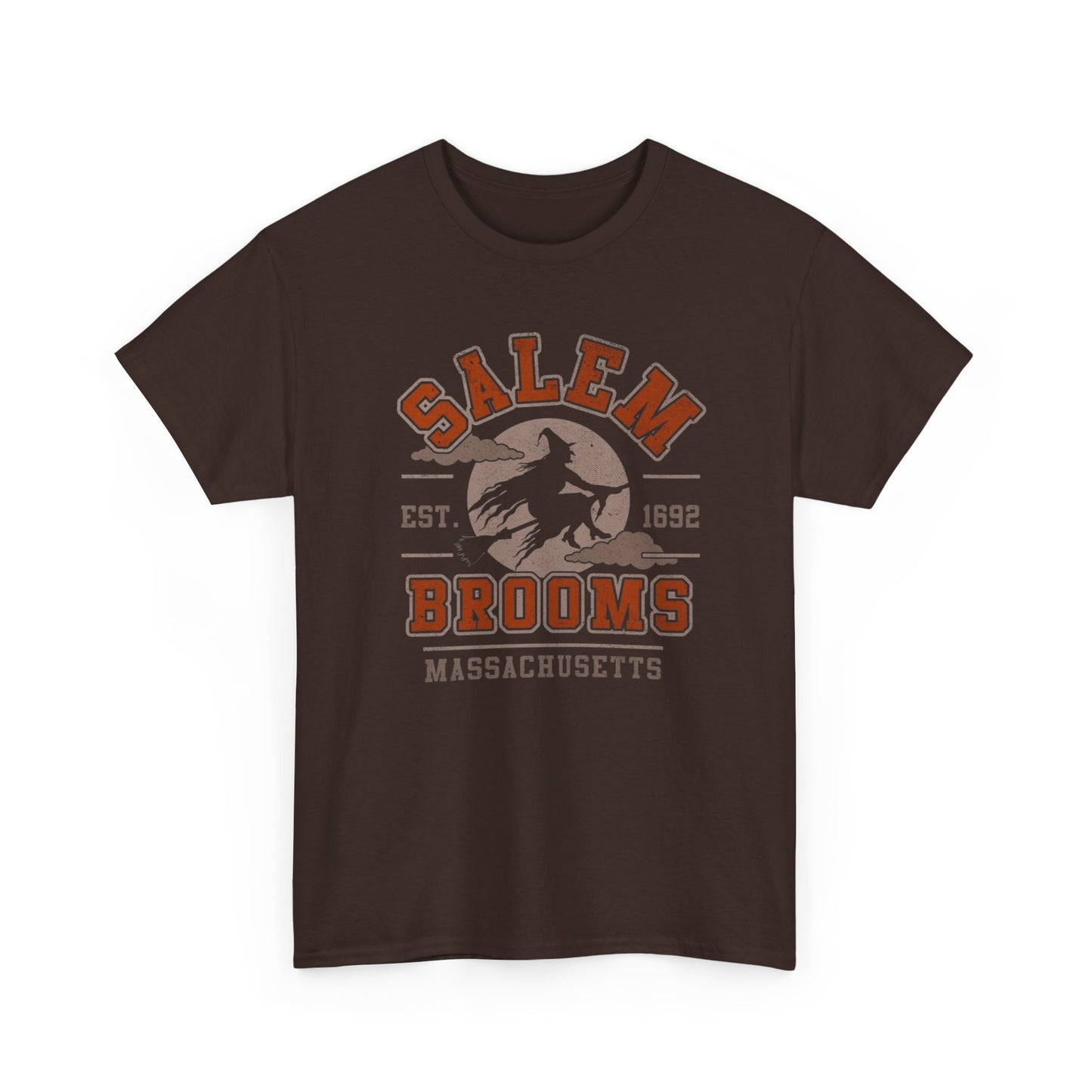 Salem Brooms Spooky Halloween T Shirt Unisex Heavy Cotton Tee