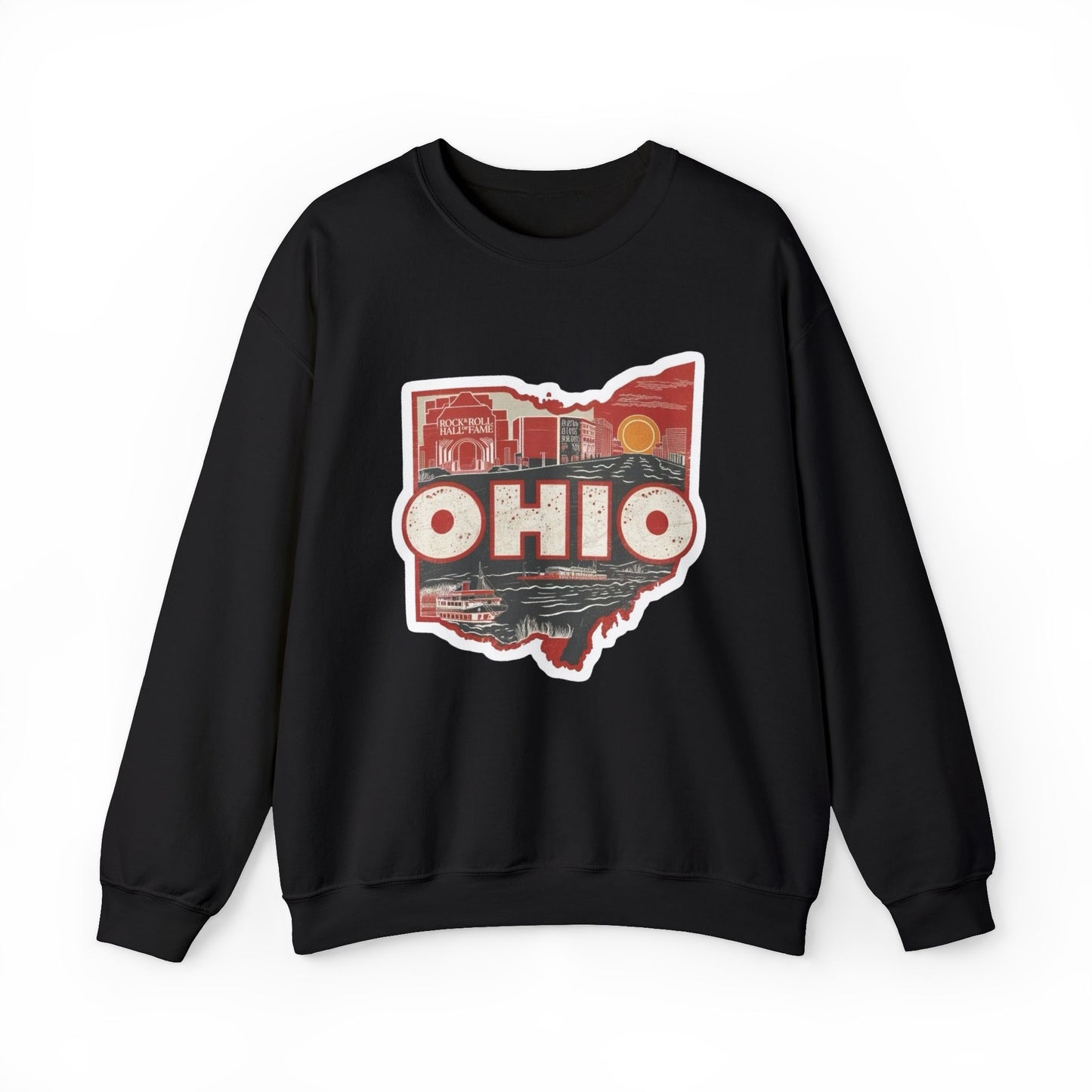 State Of Ohio Retro Sweatshirt Men's Adult Crewneck Pullover Sweater
