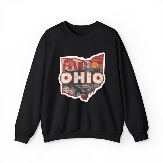 State Of Ohio Retro Sweatshirt Men's Adult Crewneck Pullover Sweater
