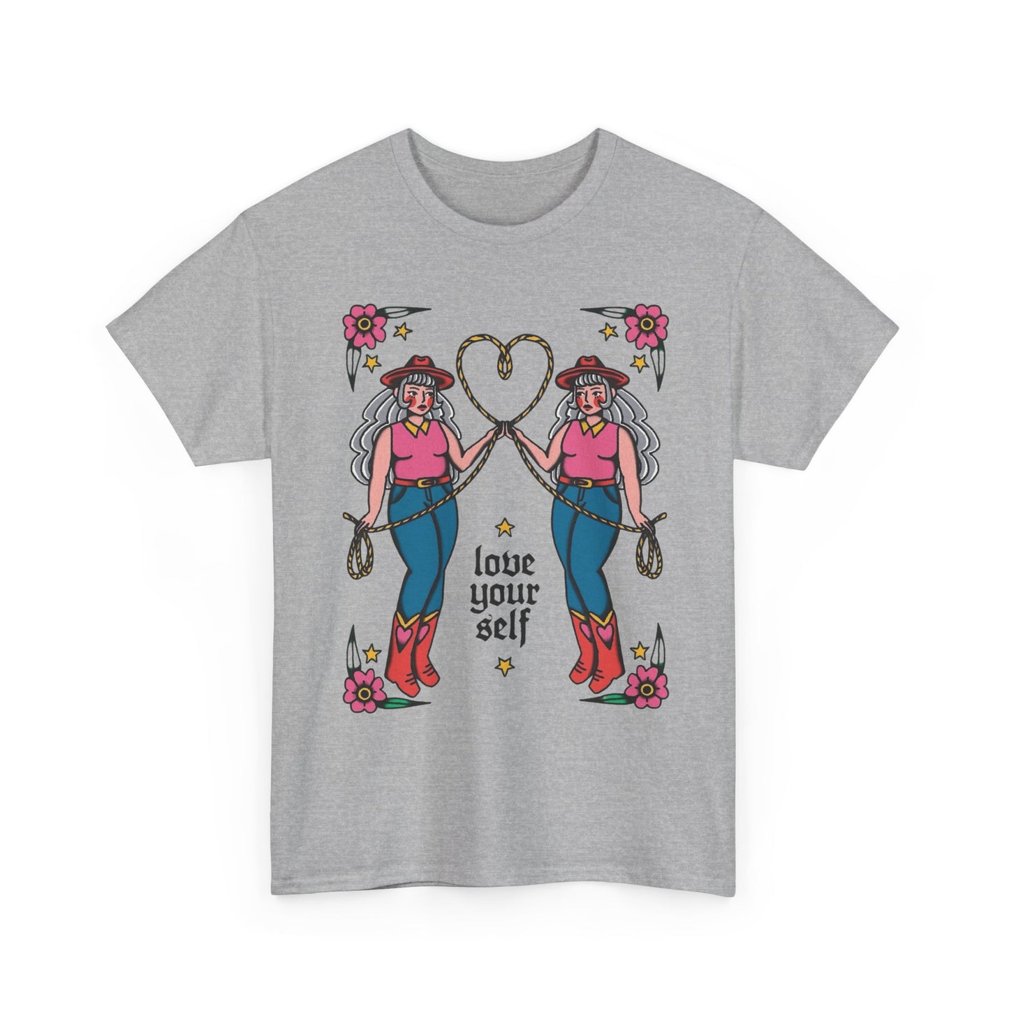 Love Yourself Cowgirl Graphic T-Shirt Unisex Heavy Cotton Tee Gift NEW