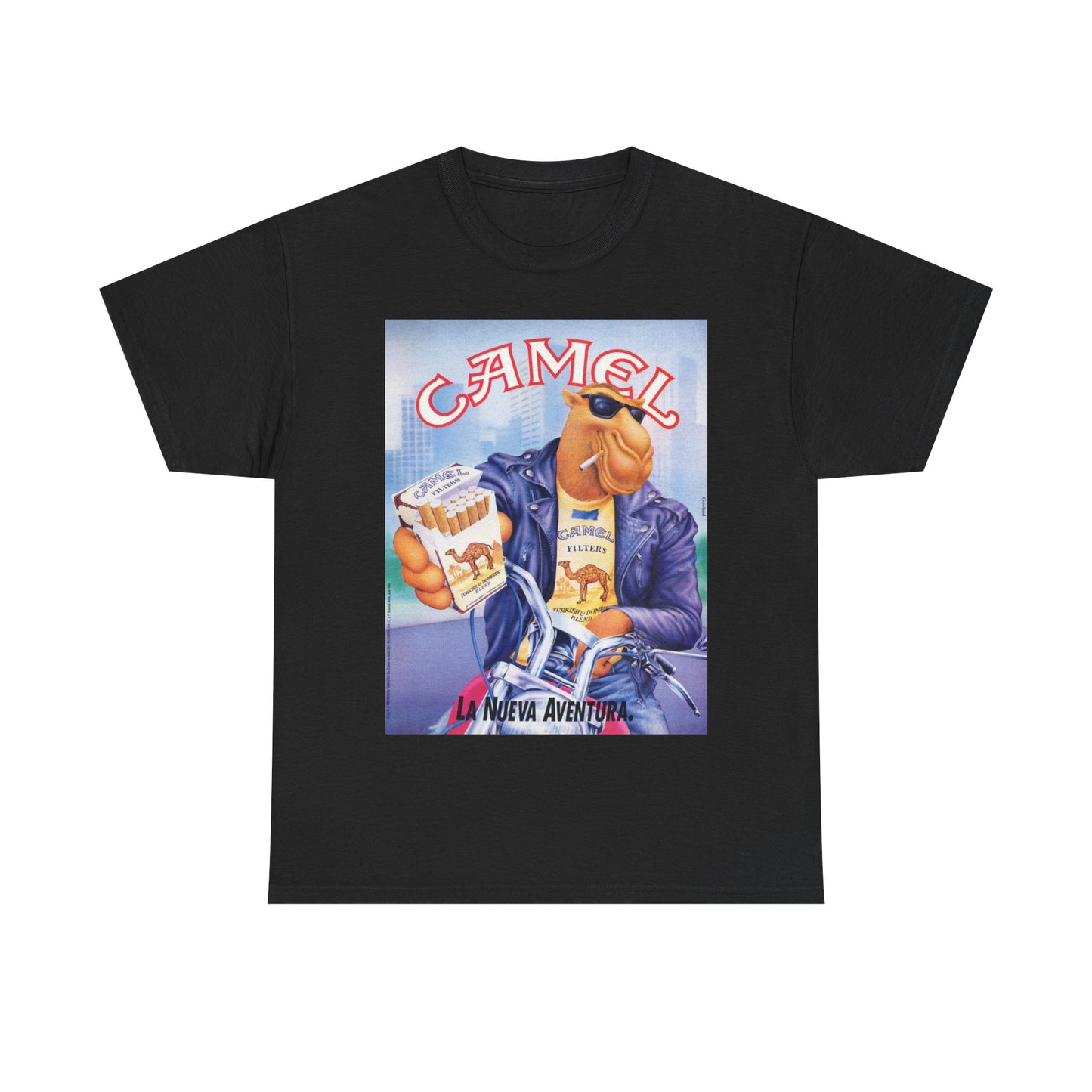 Joe Camel Cigarettes T-shirt Vintage Poster Retro Unisex Heavy Cotton Tee