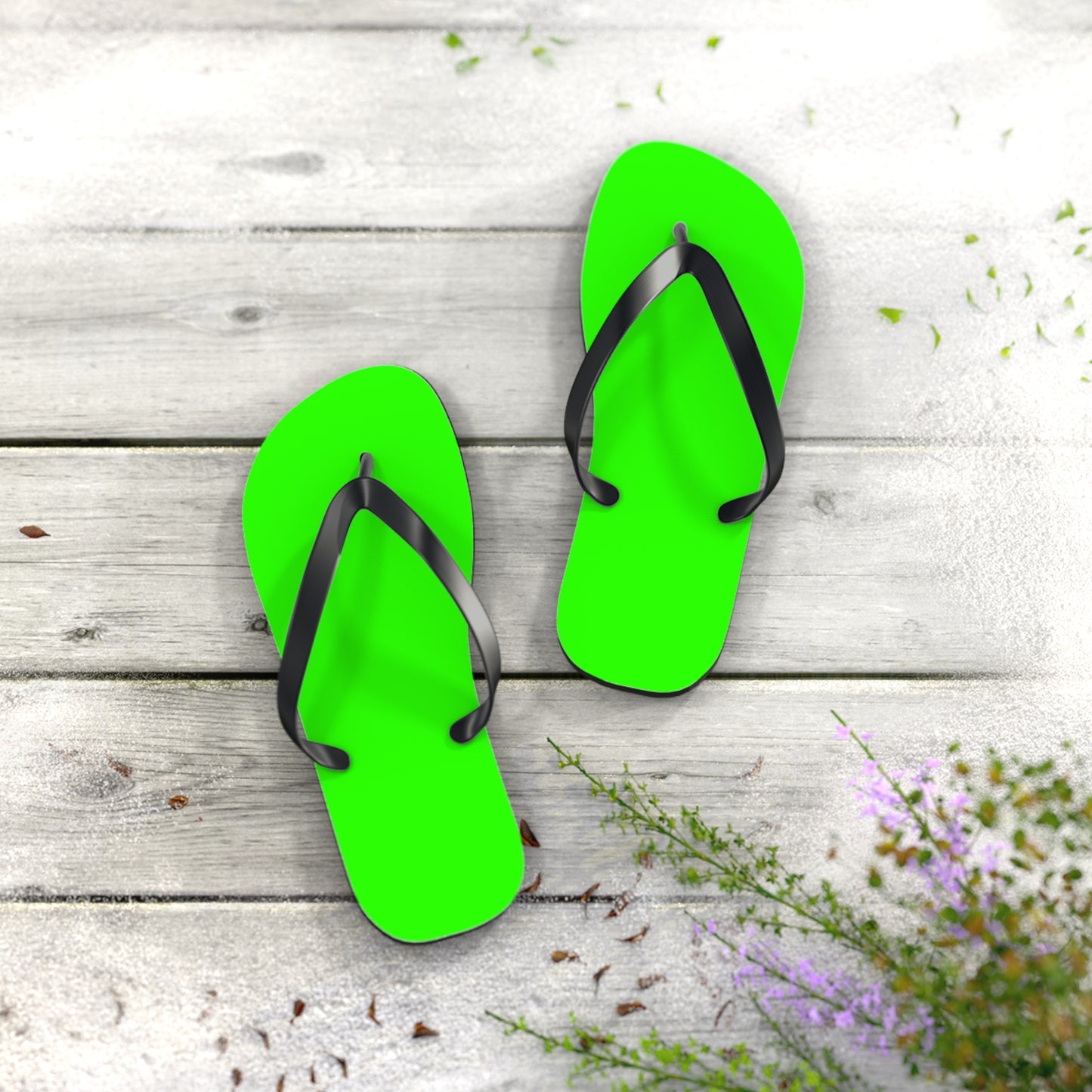 Neon Green Lime Flip Flops, Sandals Slides, Summer Footwear, Brand New