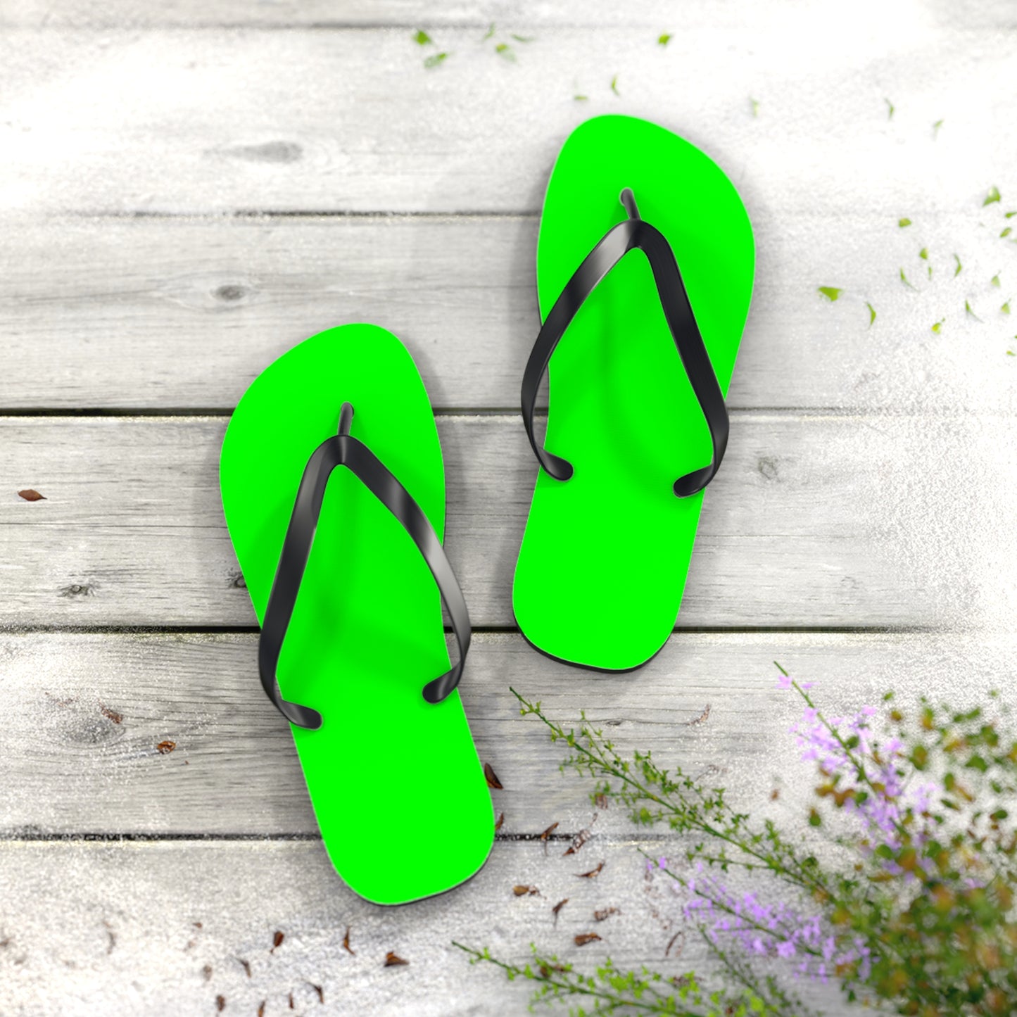 Neon Green Flip Flops, Sandals Slides, Summer Footwear, Brand New